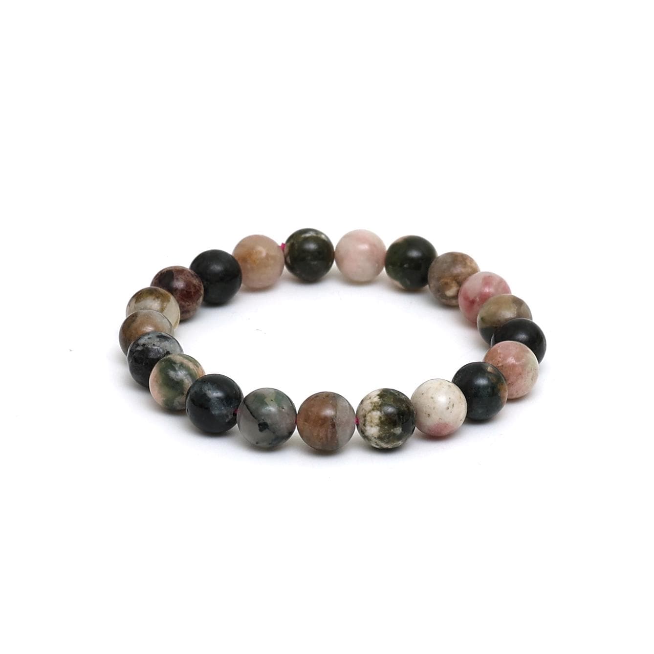AAA Watermelon Tourmaline Bracelet • Natural Crystal Beads • Unisex Healing Jewelry