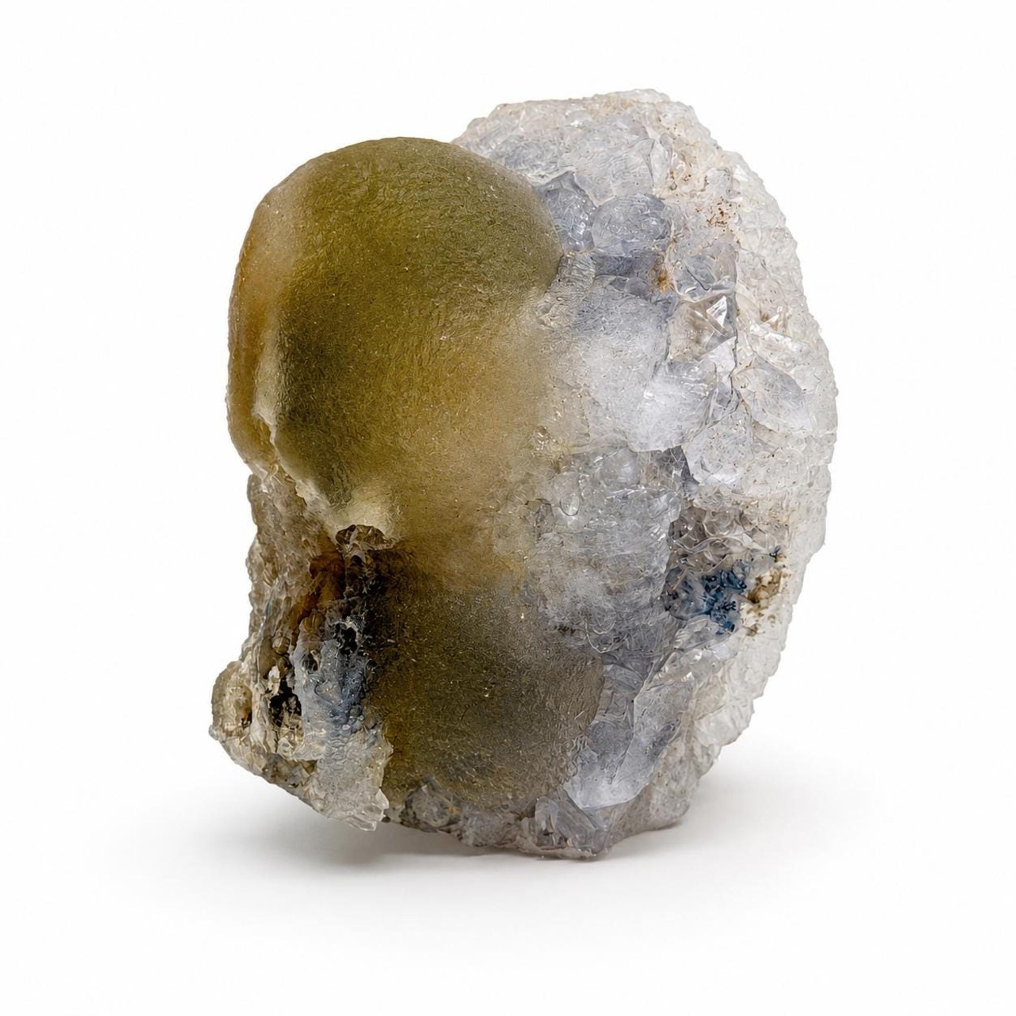 Yellow Botryoidal Fluorite on Quartz Cluster No. 1