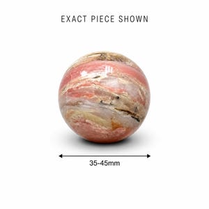 35-45mm | Strawberry Pink Opal Sphere - Soft Rose & Creamy Banding