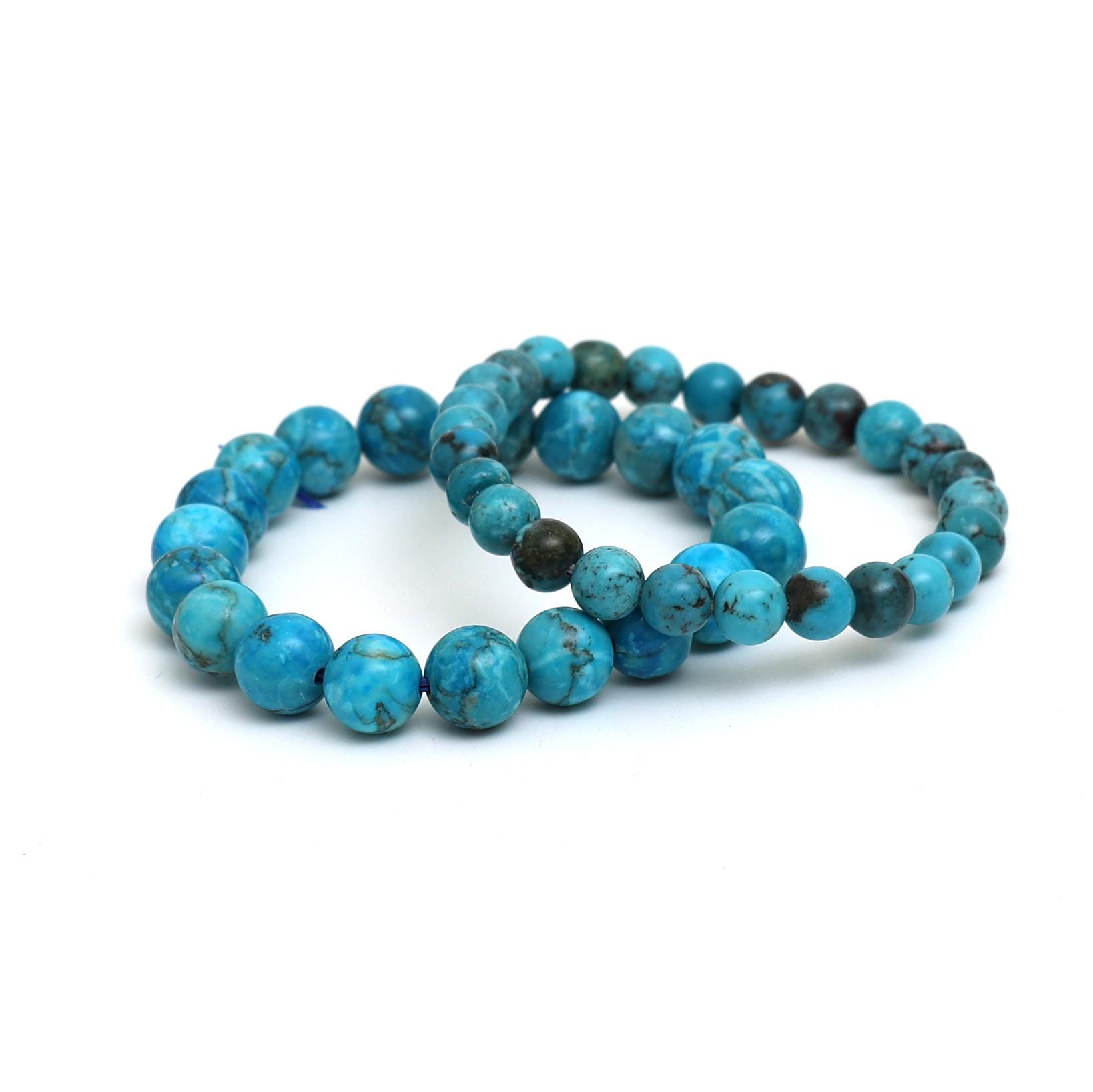 AAA Turquoise Bracelet 8mm & 10mm • Natural Healing Crystal • Unisex Jewelry