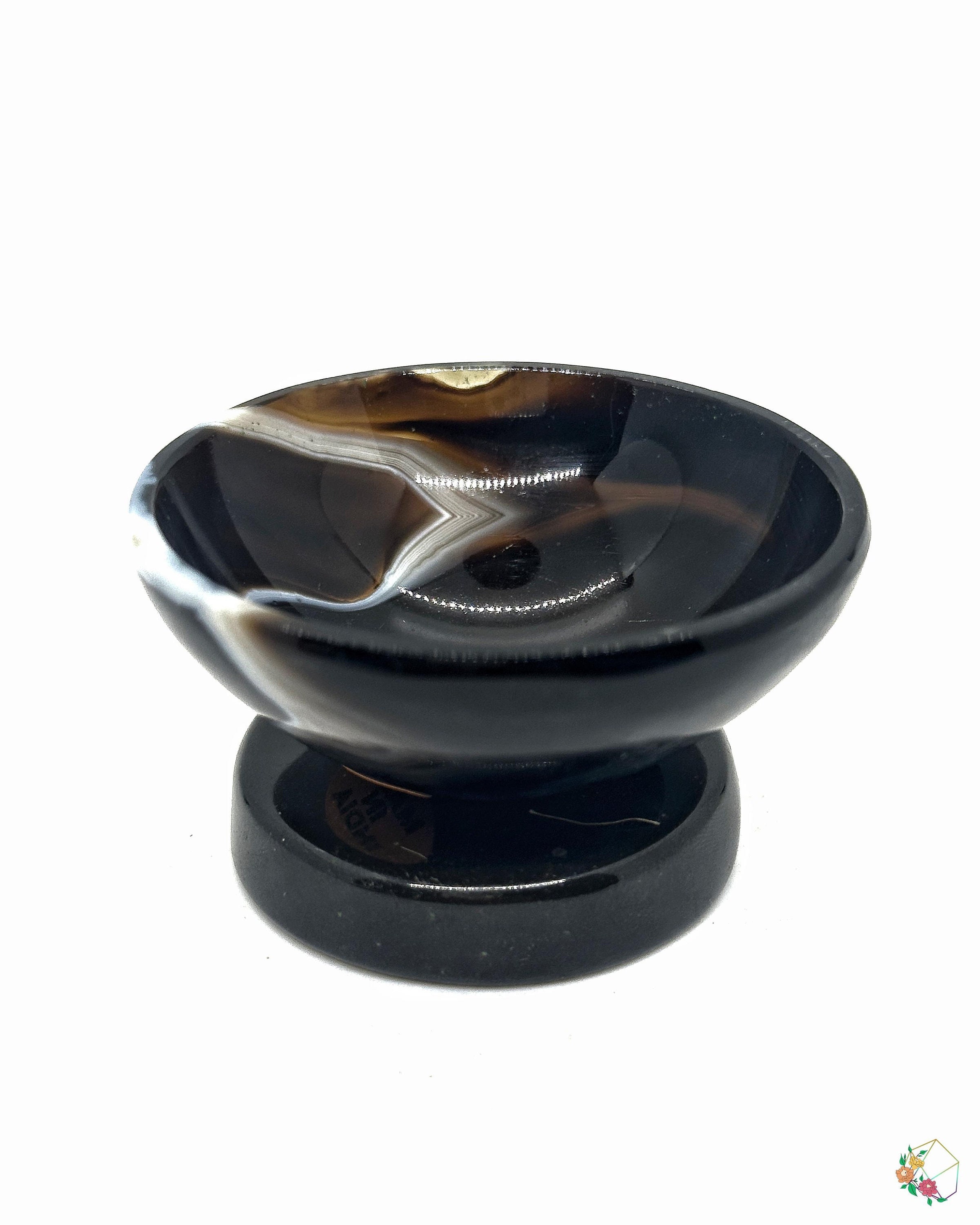Hand-Carved Agate Bowl: 2-Inch Decorative Stone Dish, Jewelry Holder