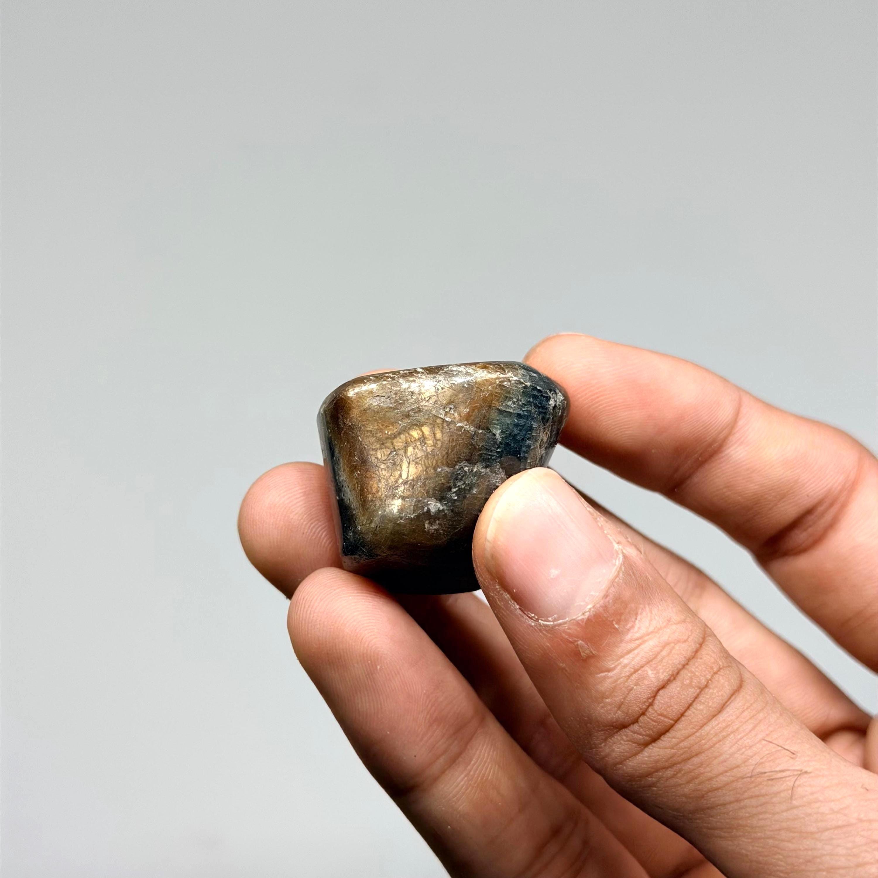 Golden Sheen Sapphire Tumbles