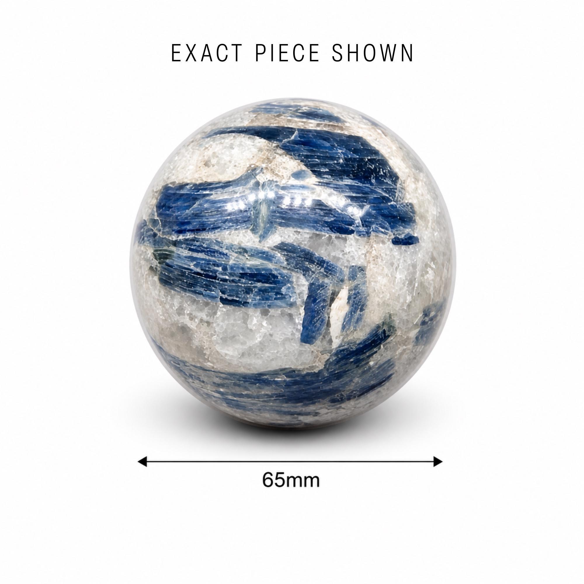 Blue Kyanite in Quartz Sphere