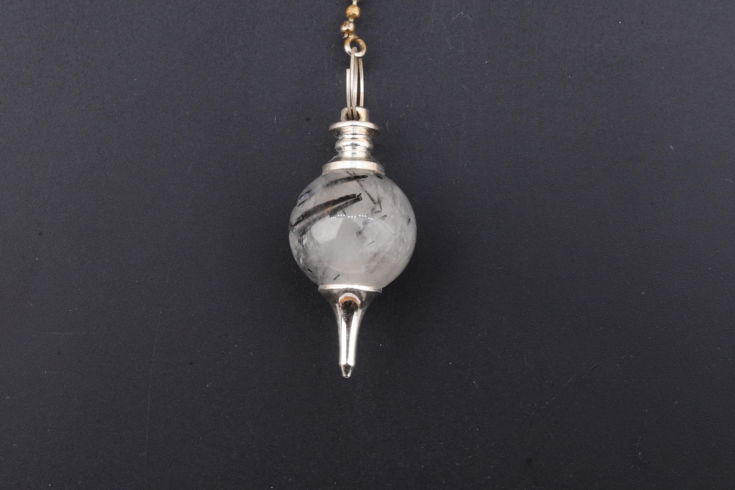 Tourmaline in Quartz Ball Pendulum Pendant
