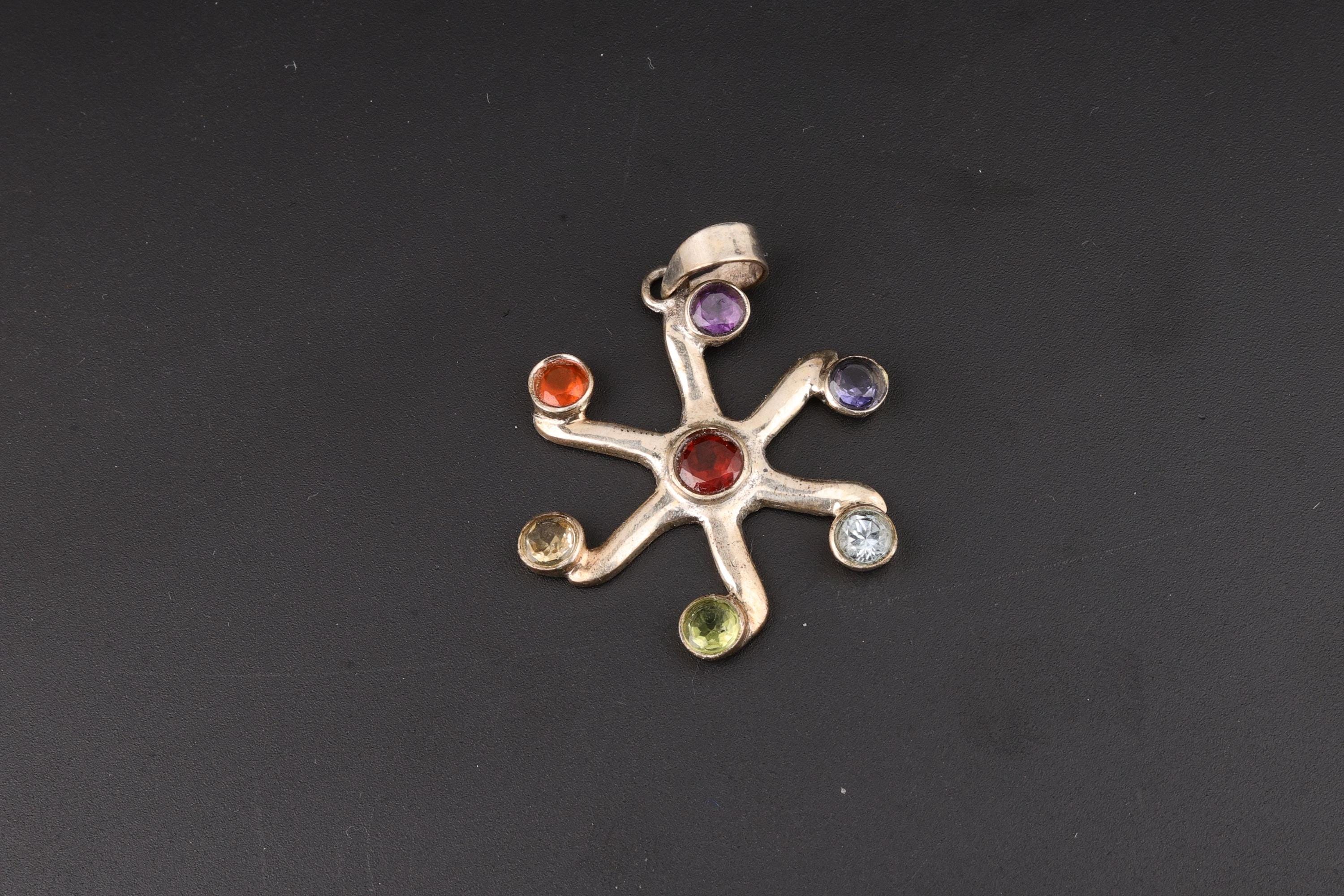 7 Chakra Multi-Stone Starburst Pendant