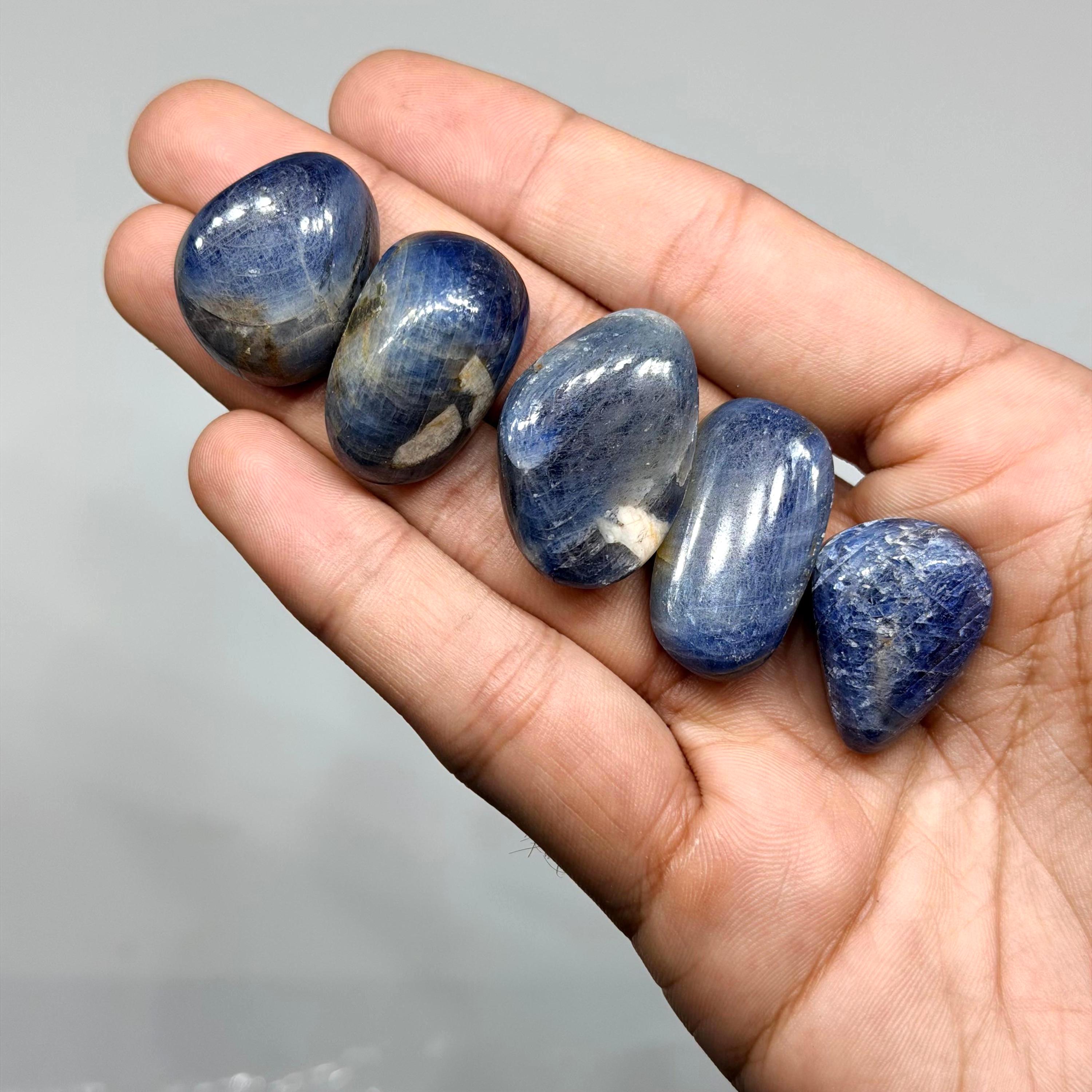 Natural Blue Sapphire Tumbles • Polished Corundum Stones • Deep Royal Blue