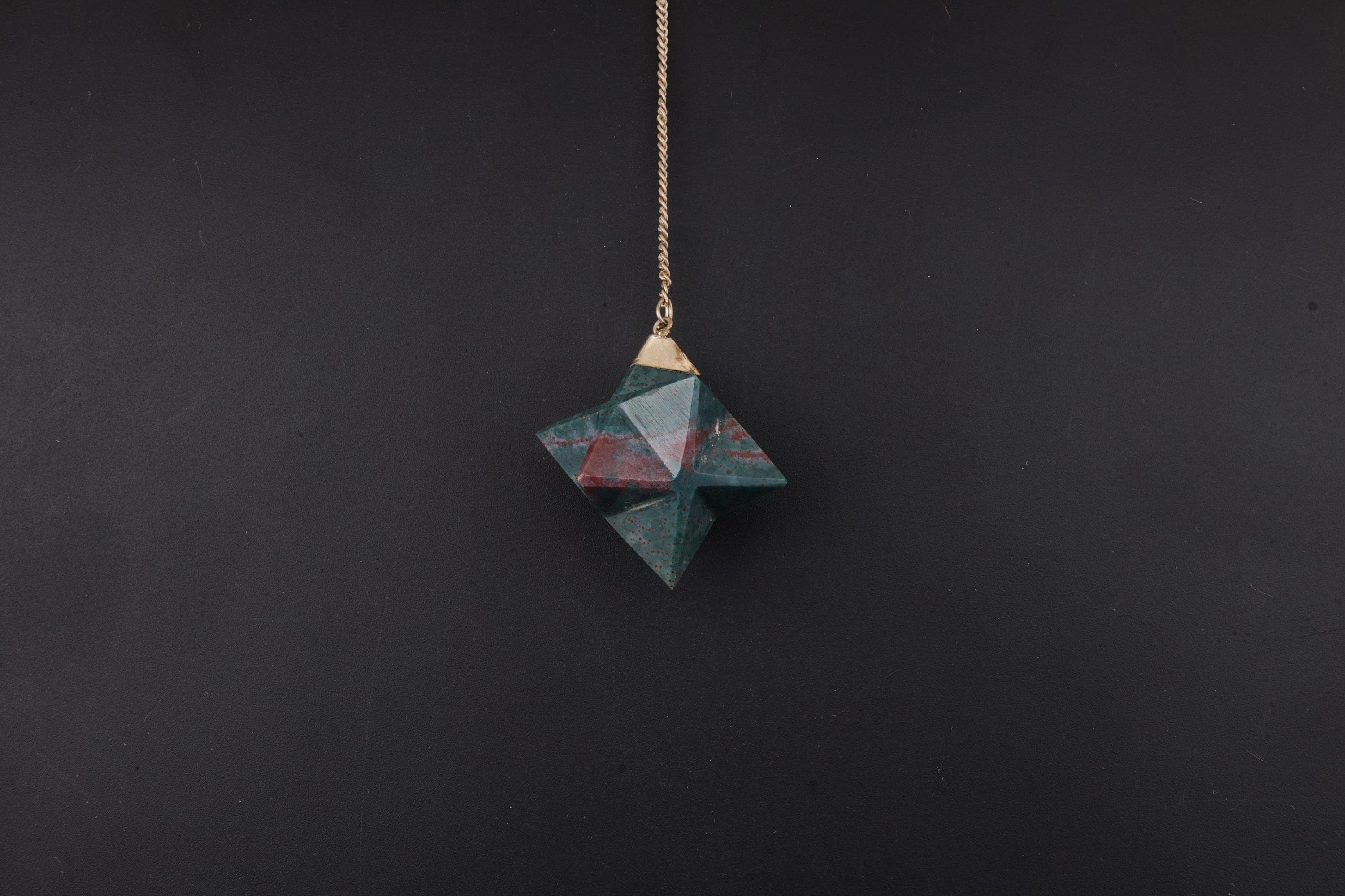 Bloodstone Merkaba Star Pendulum Pendant
