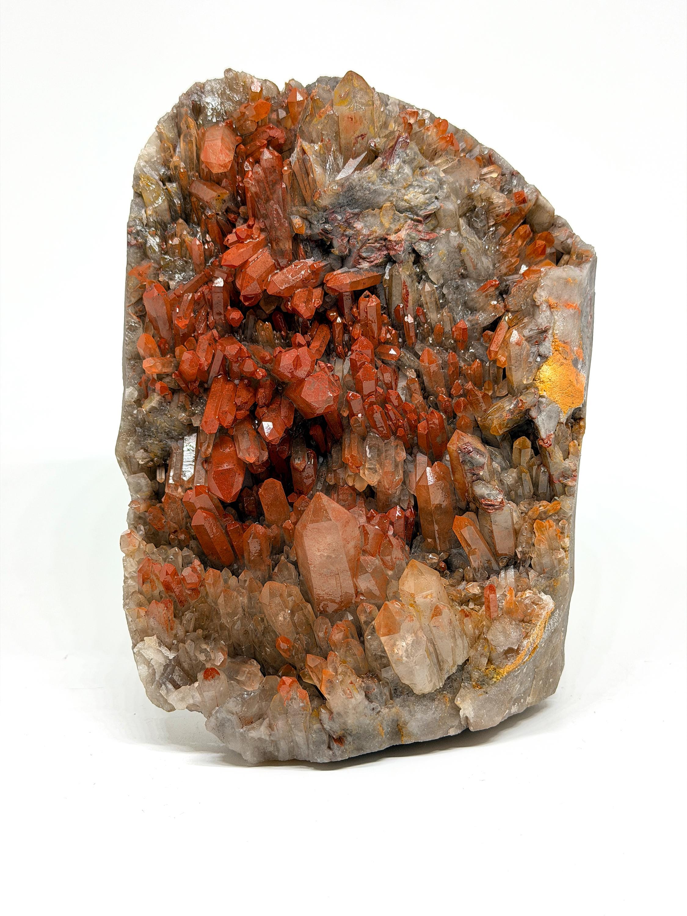 Hematoid Quartz with Smoky Quartz on Matrix