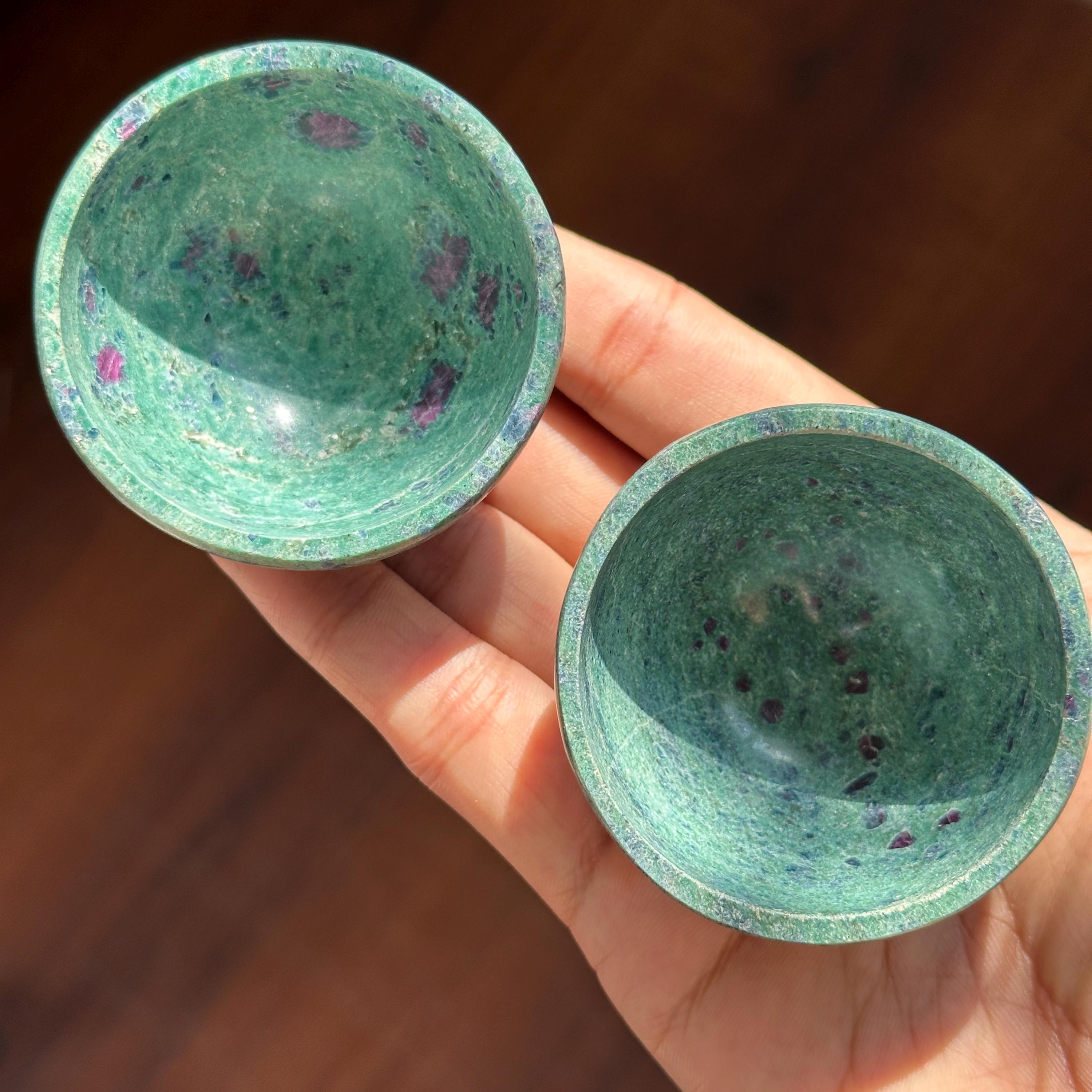 Hand-Carved Ruby Fuchsite Bowl