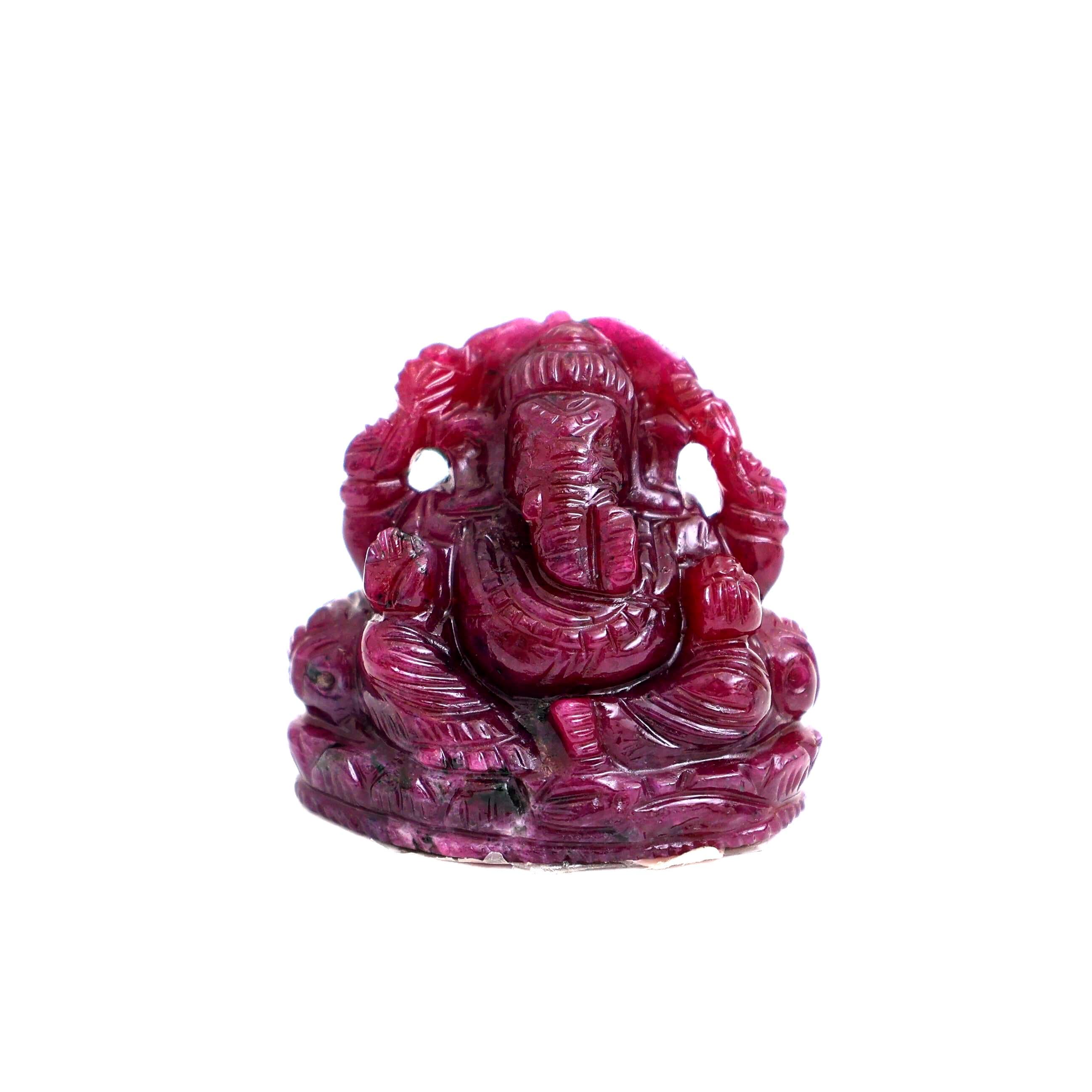 Ruby Zoisite Ganesha Carving