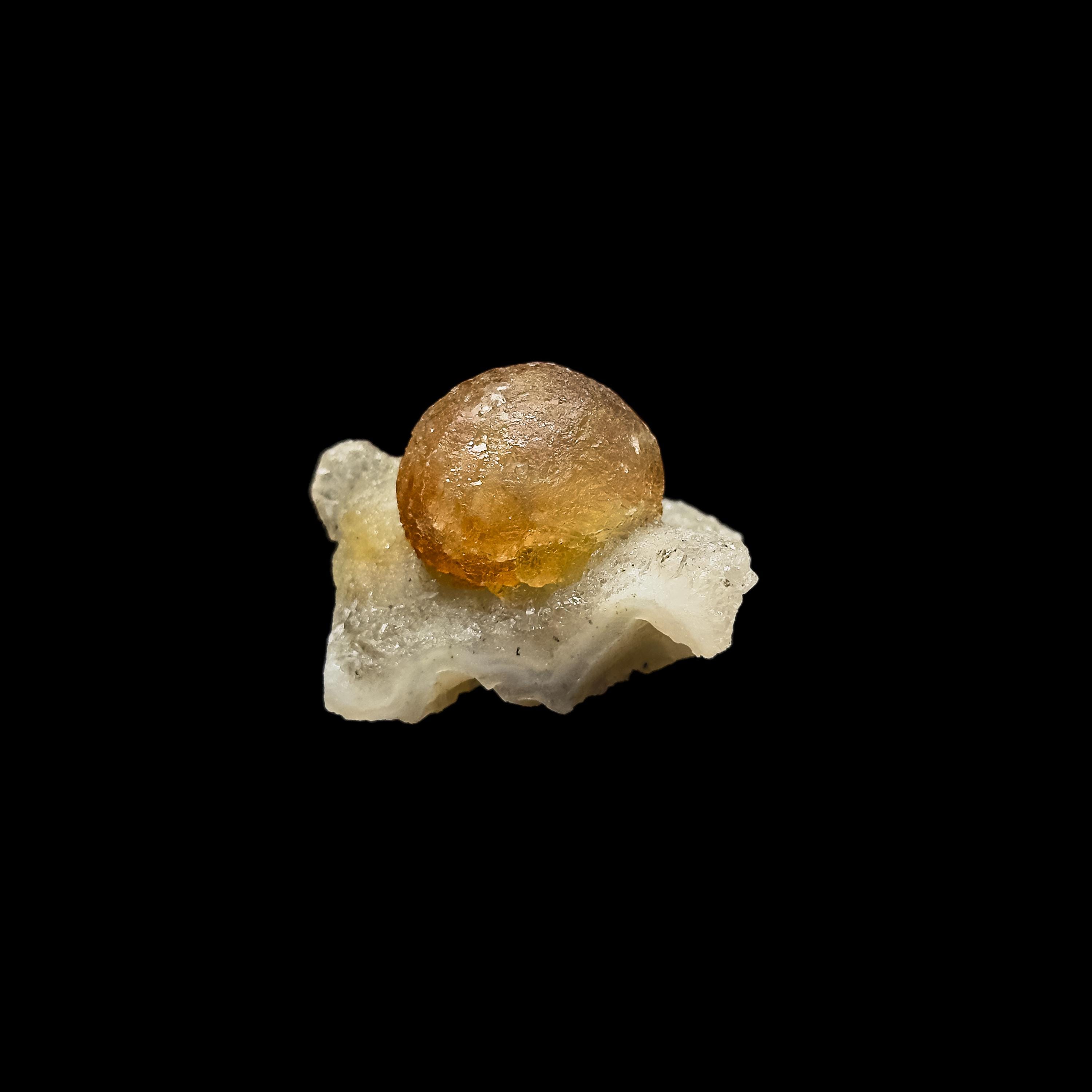 Botryoidal Yellow Fluorite on Quartz, Maharashtra Mineral Specimen