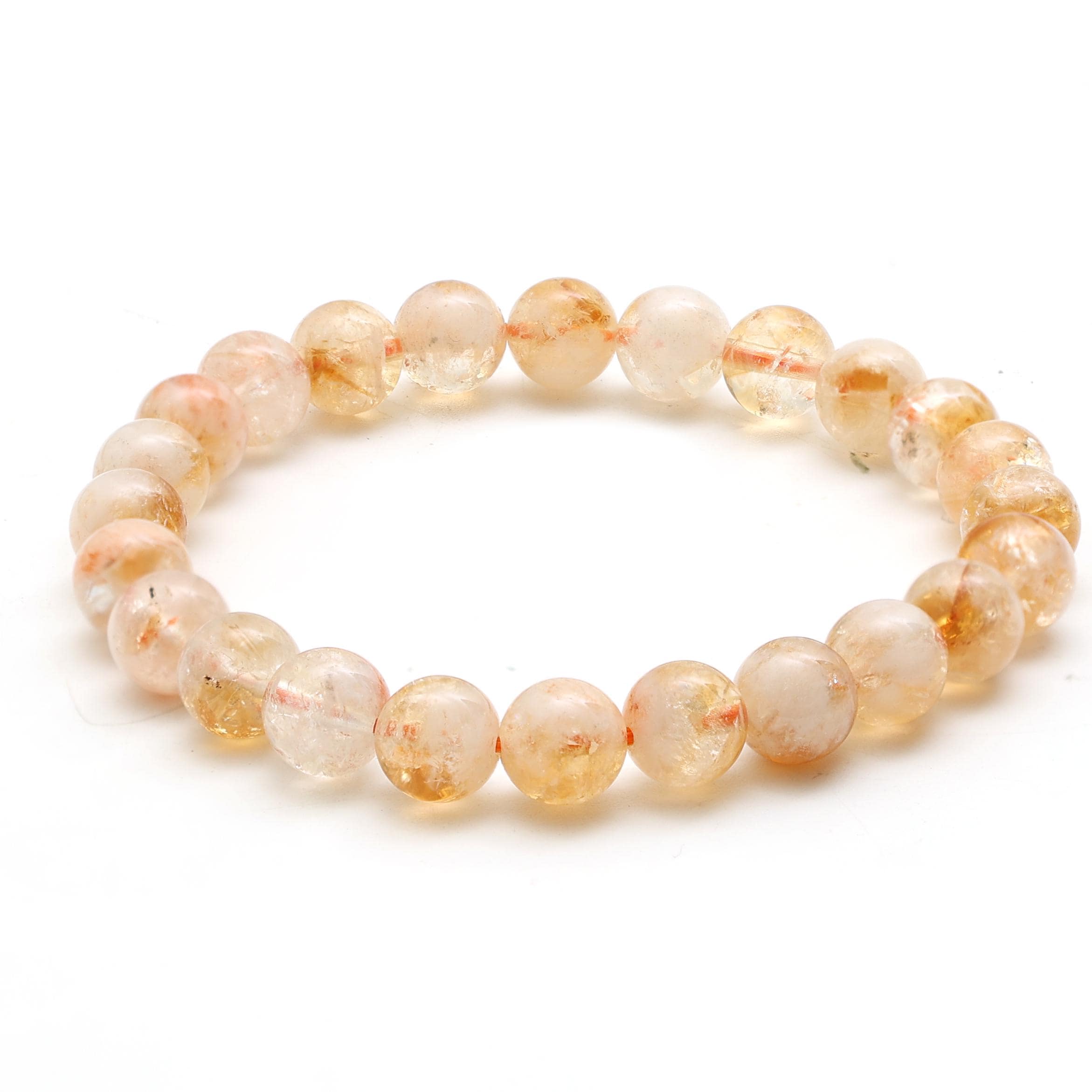 Golden Rutilated Quartz Bracelet: Needle-Inclusion Stretch Bracelet
