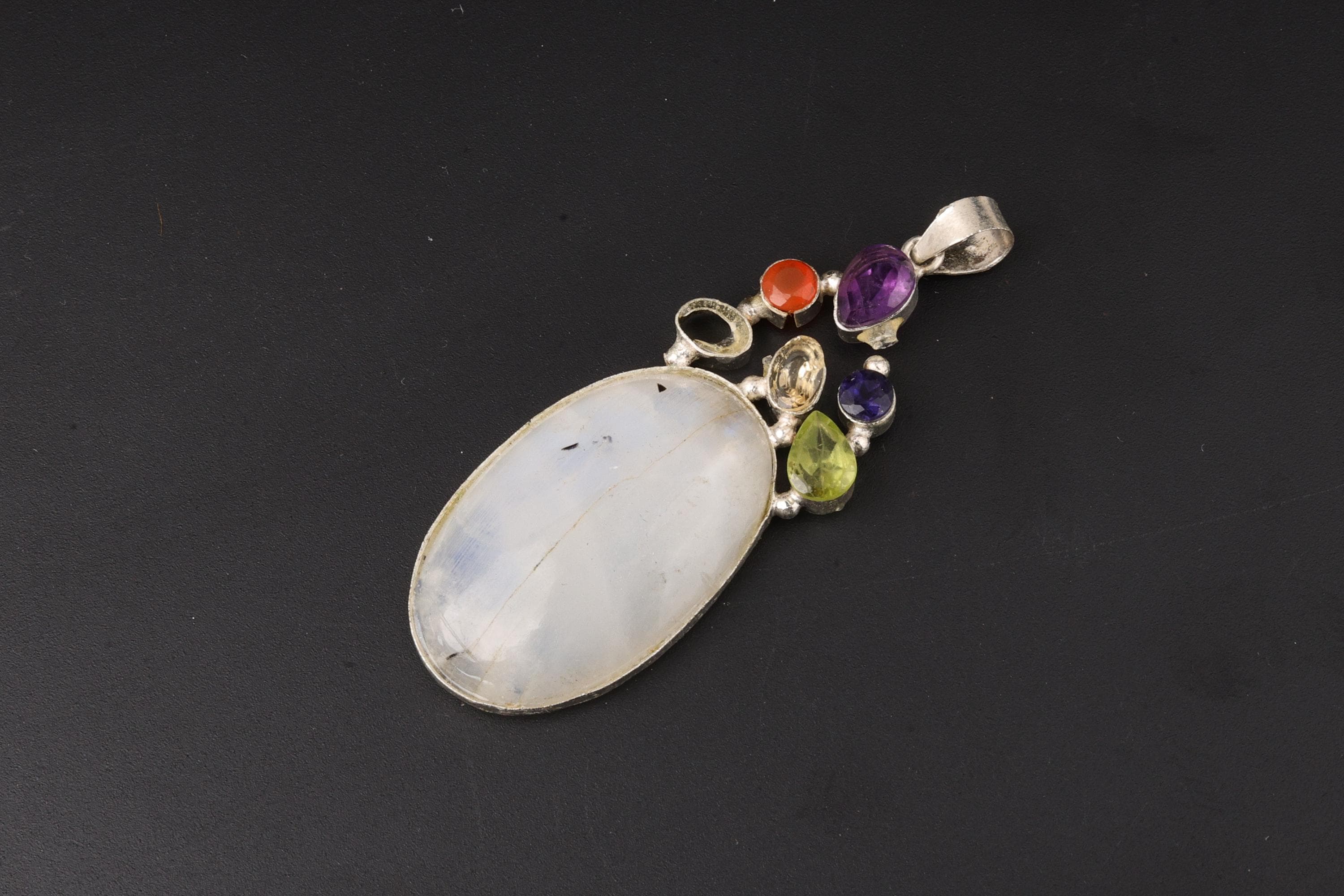 7 Chakra Rainbow Moonstone Talisman Pendant