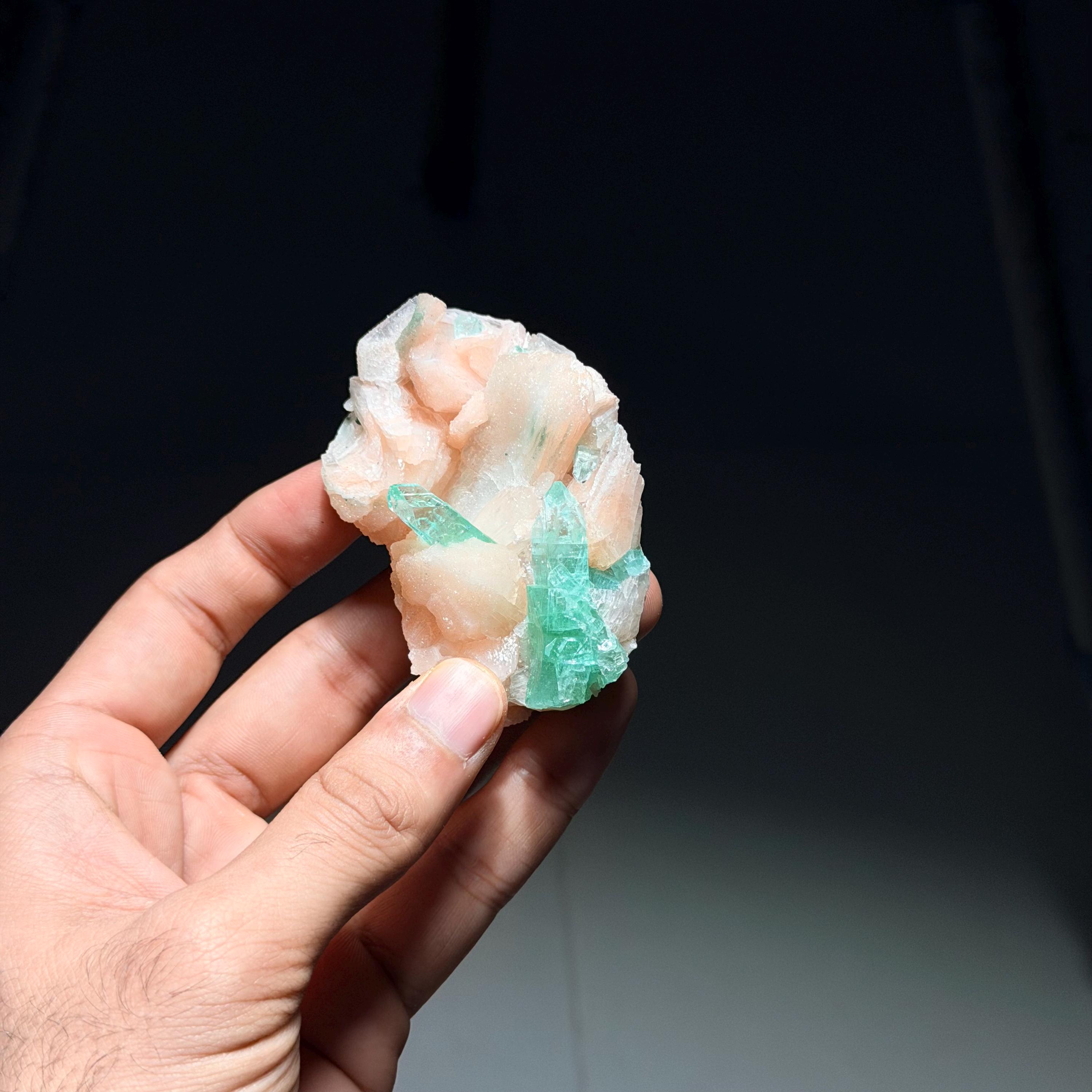 Green Apophyllite with Stilbite #2