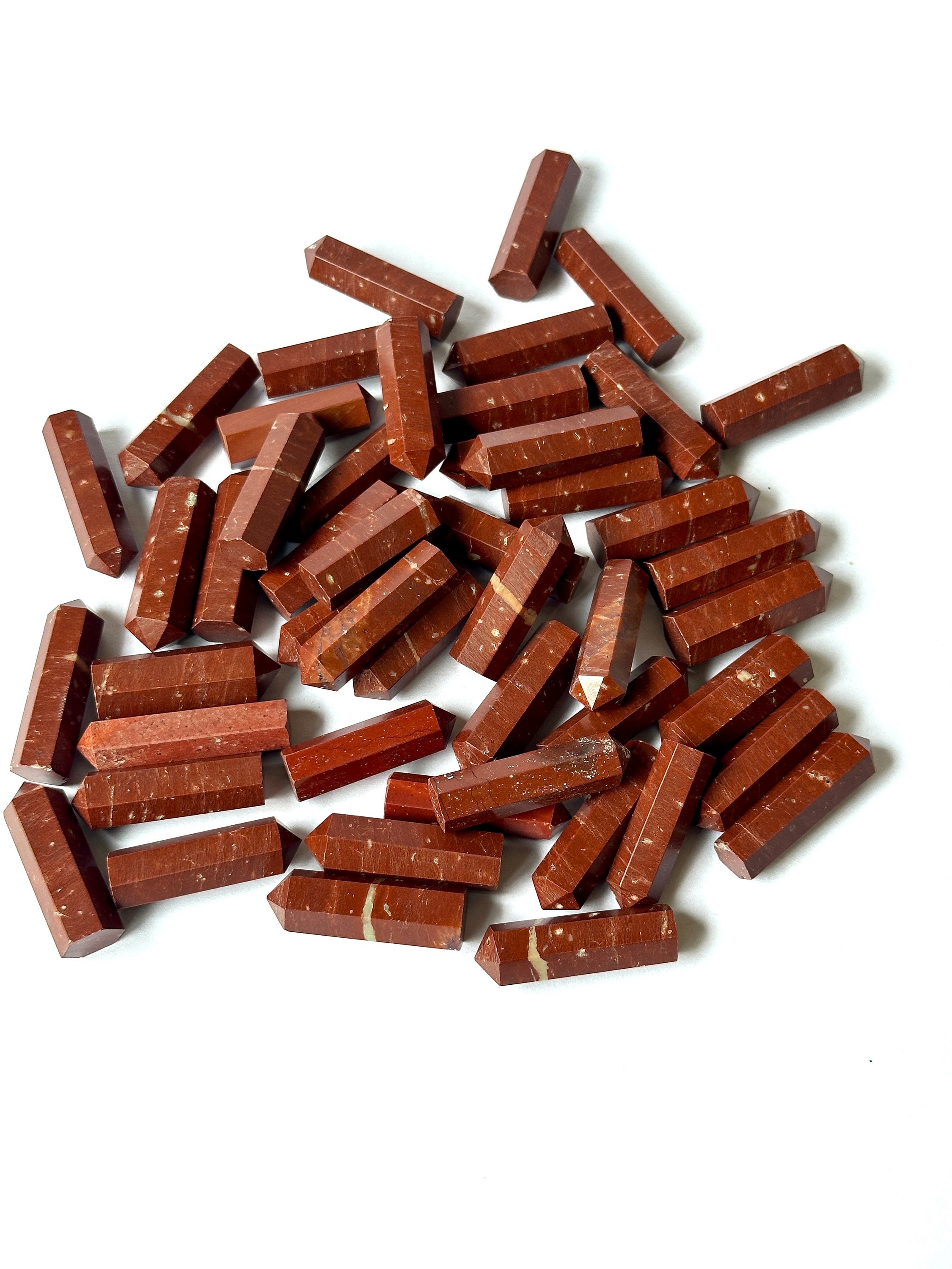 Red Jasper Stone Points: Mini Obelisk Healing Crystal