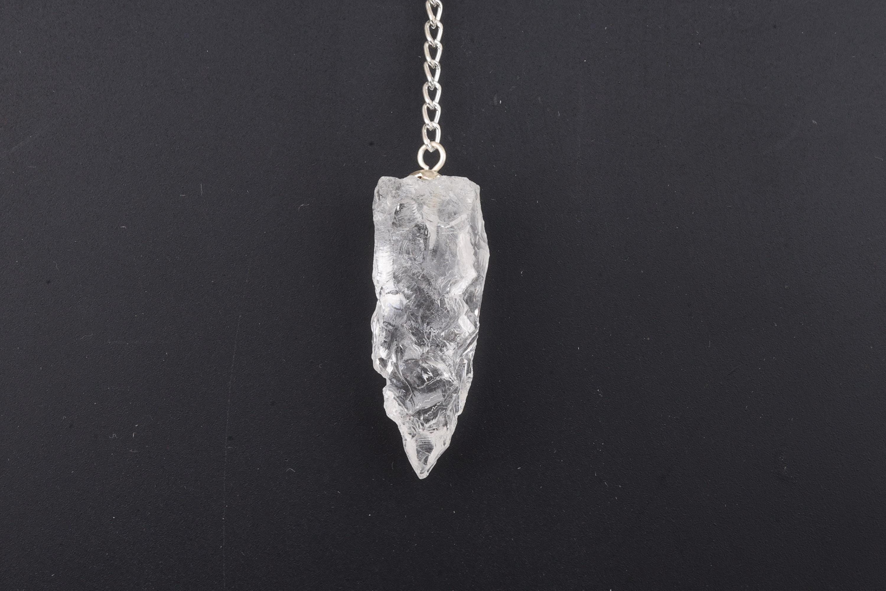 Clear Quartz Rough Point Pendant in Silver-Tone