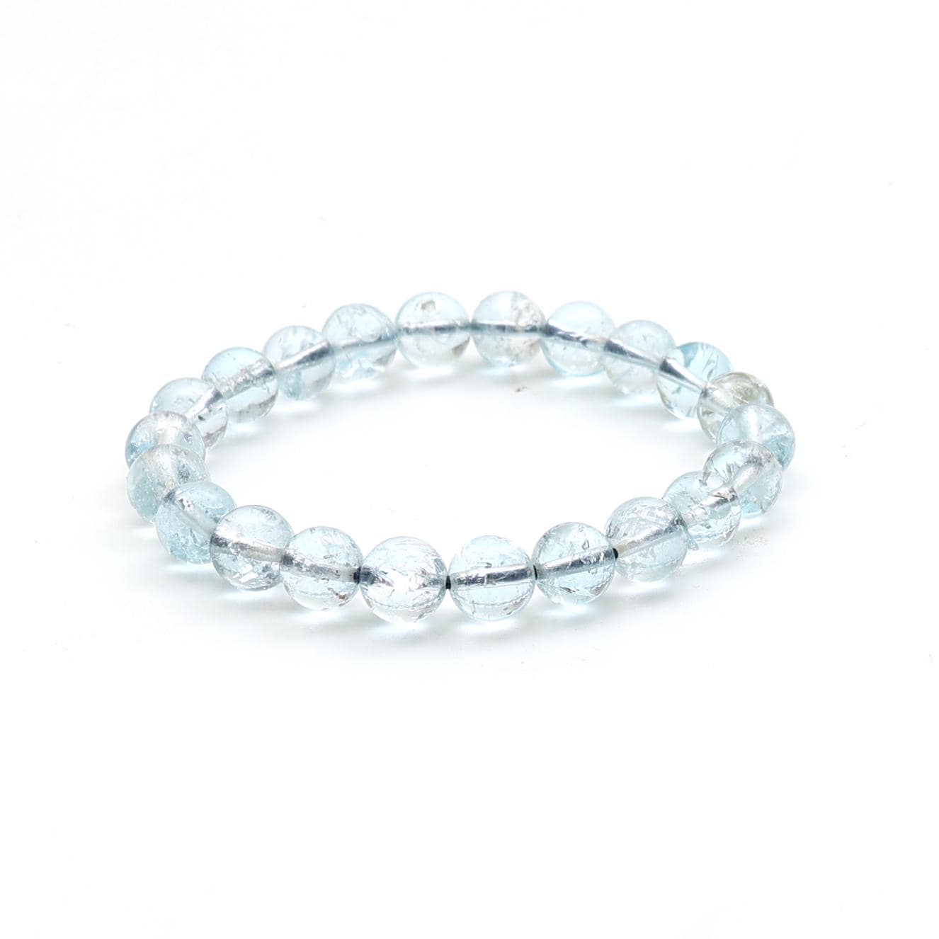 AAA Blue Topaz Bracelet 8mm • Natural Clear Crystal • Unisex Healing Jewelry