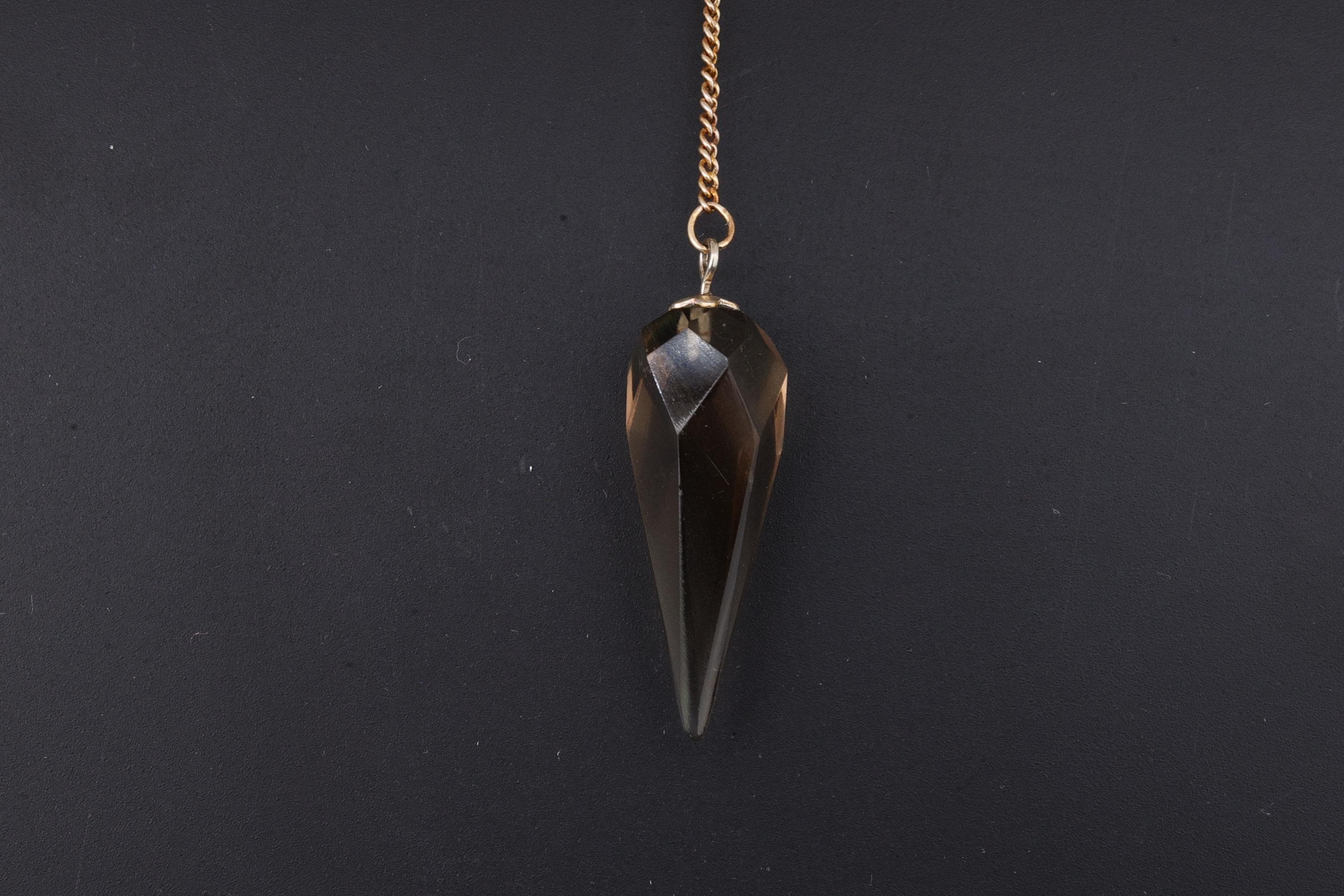 Smoky Quartz Faceted Pendulum Pendant
