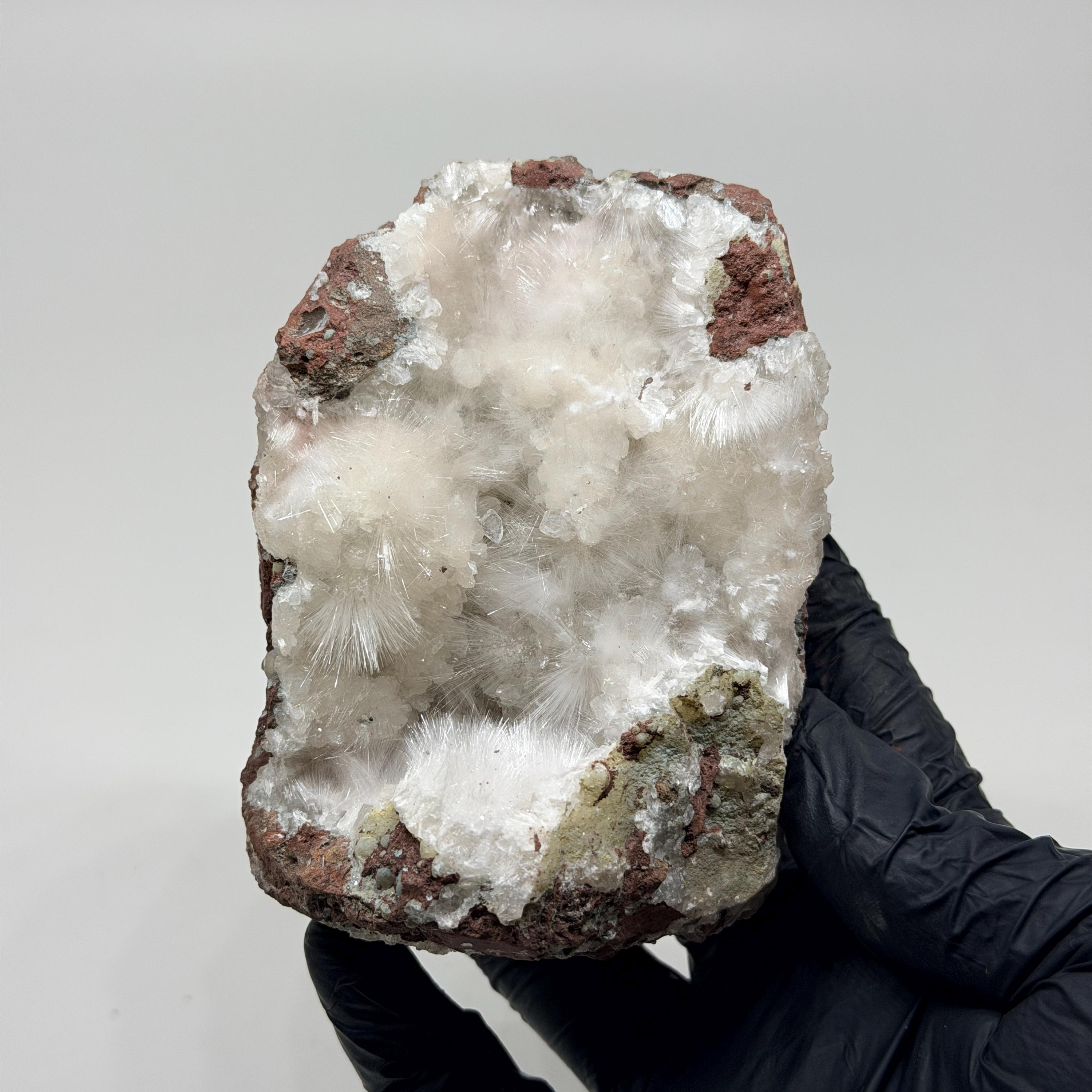 Mesolite Raw: #4 Radiating White Crystal Cluster