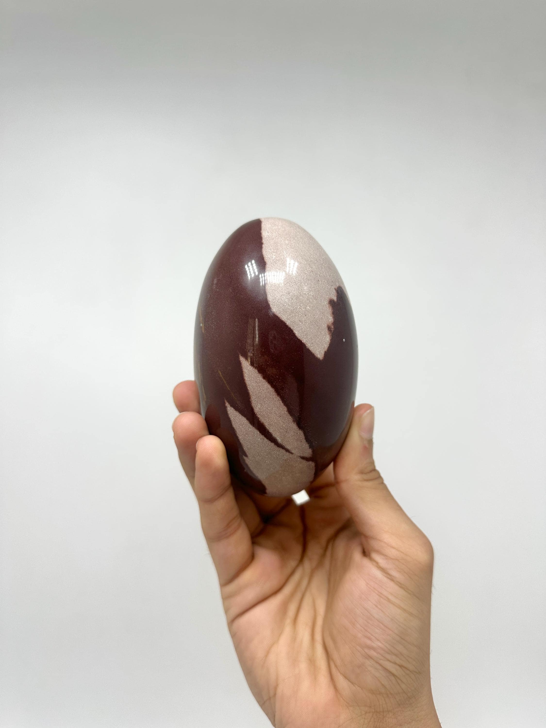 Polished Narmada Jasper Shivalingam: Sacred Meditation Stone, 735g