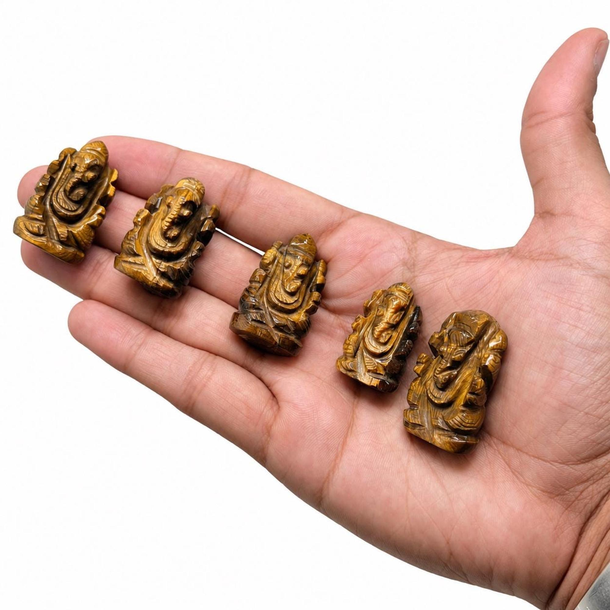 Tiger Eye Ganesha Carving
