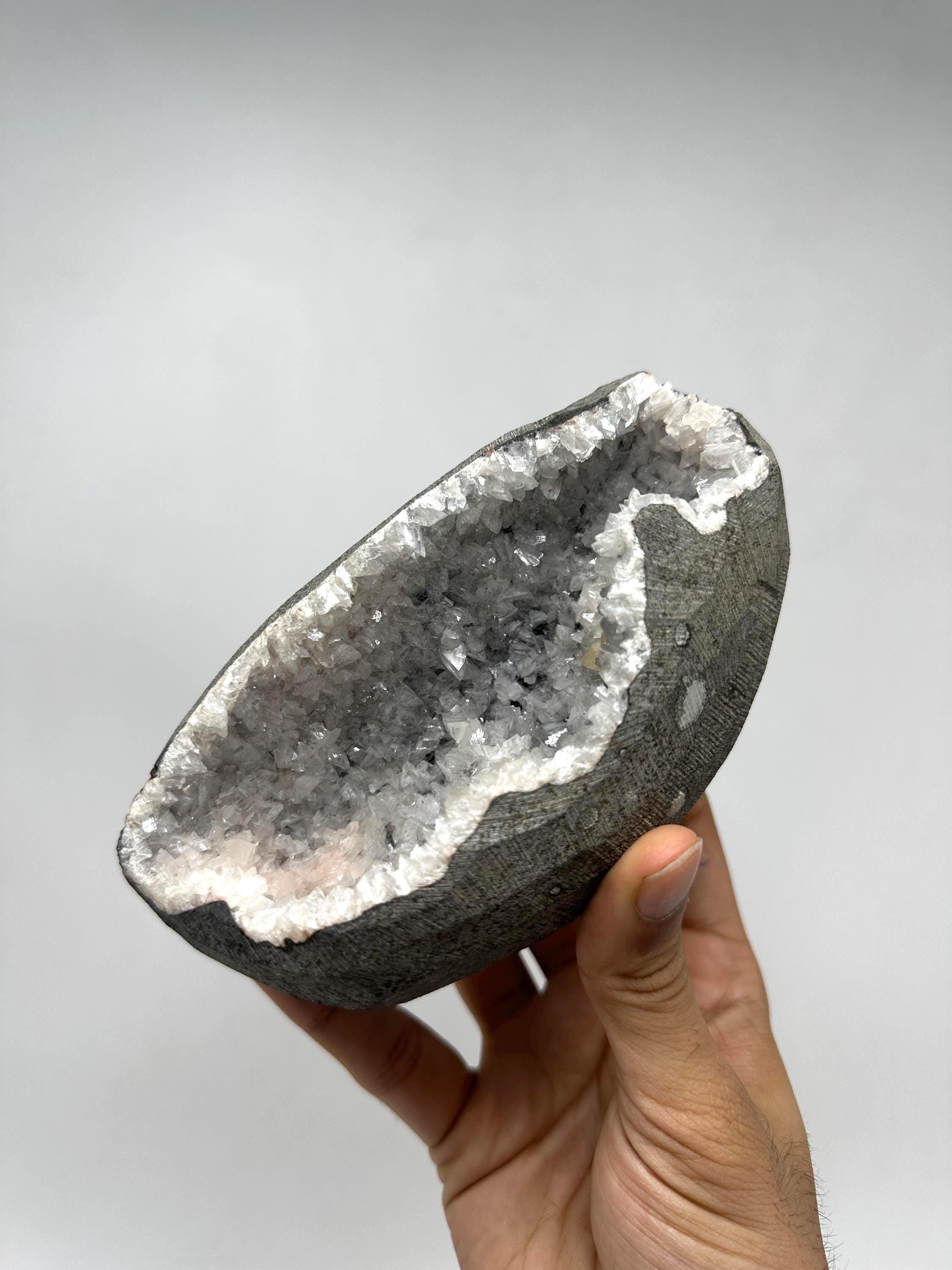 Apophyllite Geode with Calcite & Heulandite