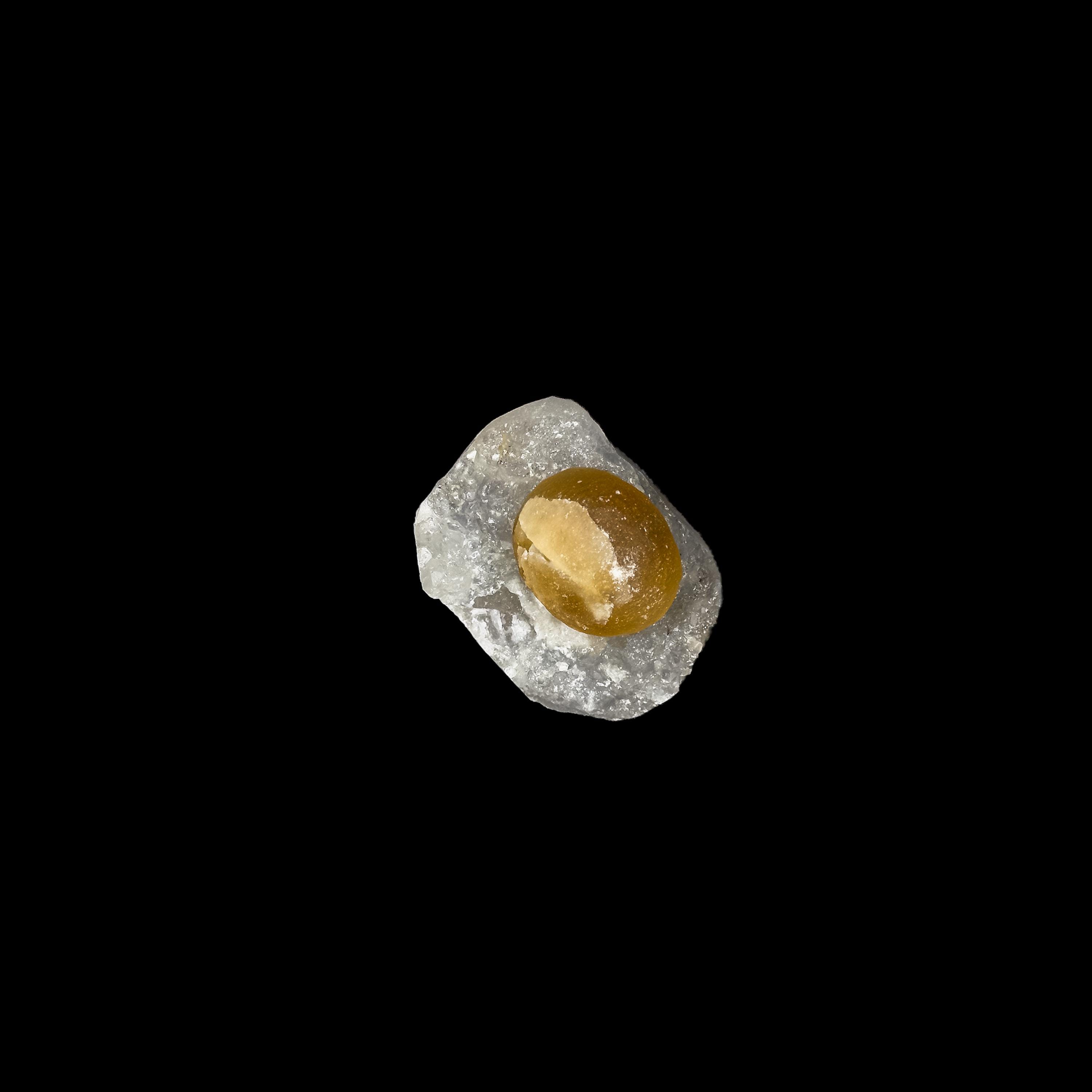 Yellow Botryoidal Fluorite on Quartz, Jalgaon Mineral Specimen