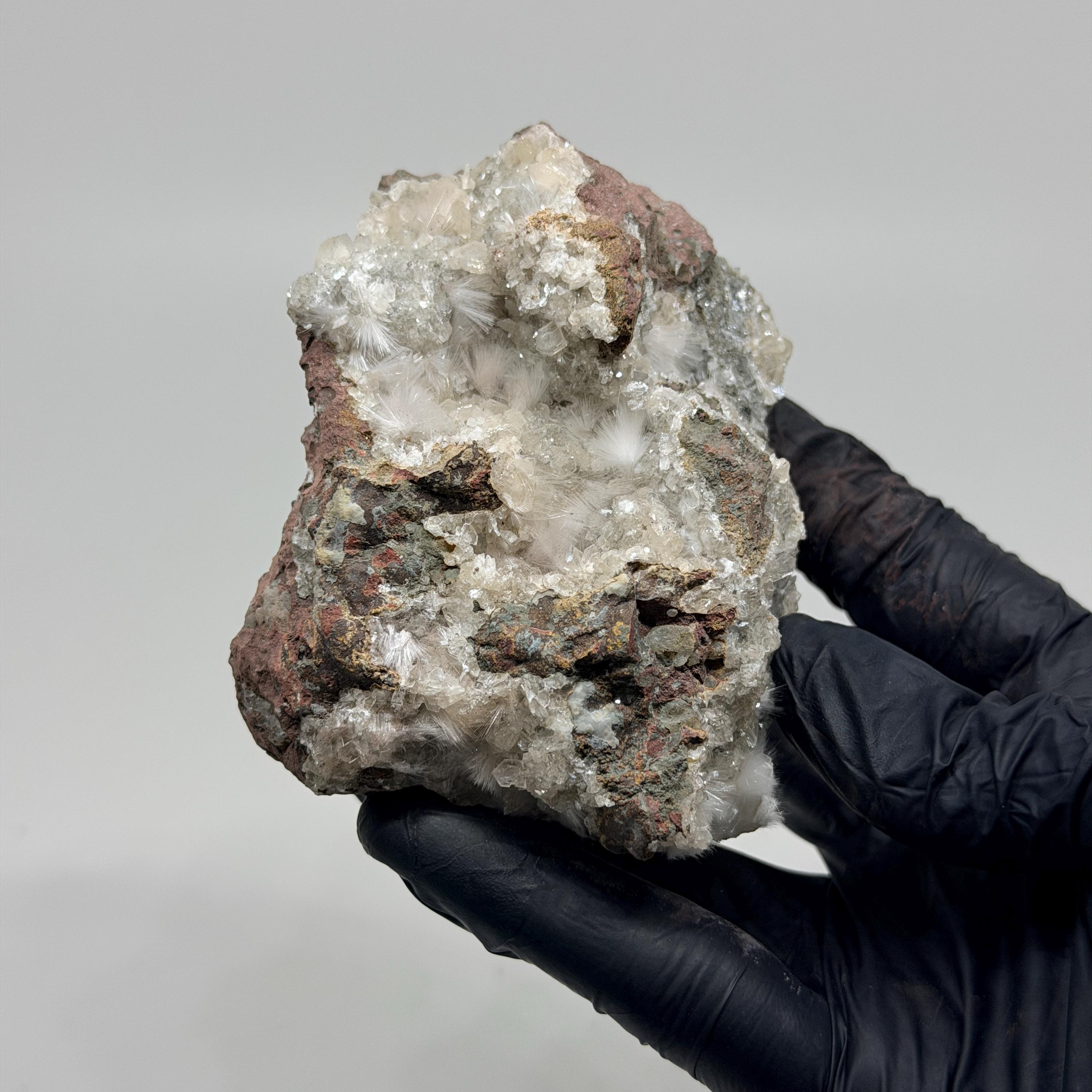 Mesolite Raw: #6 Radiating White Crystal Cluster