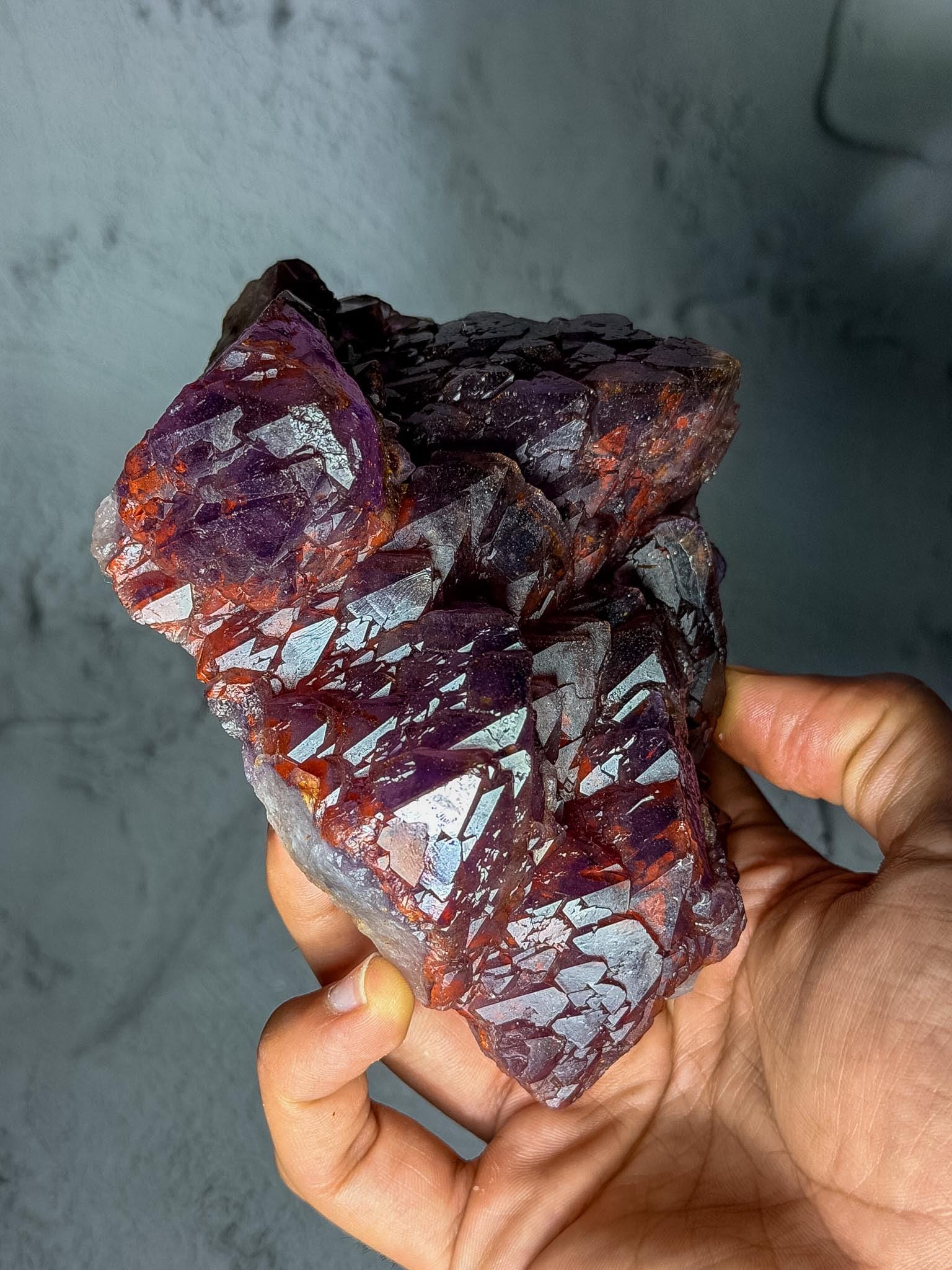 Alien Amethyst Cluster, 820g Raw Purple Crystal from Telangana