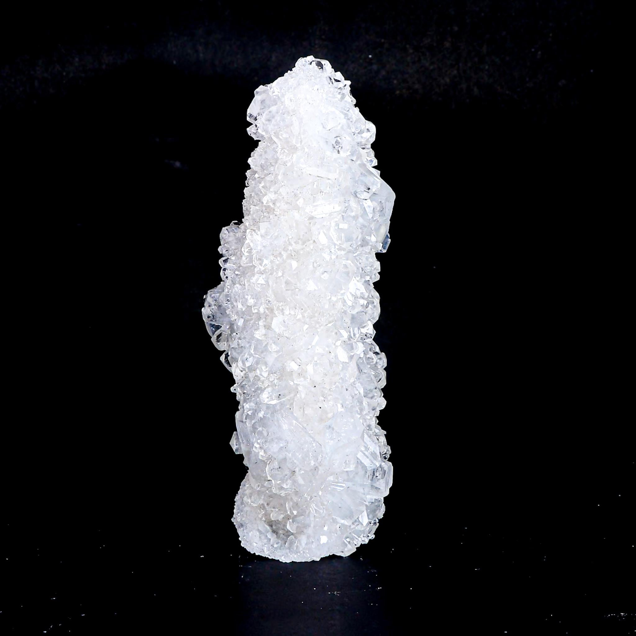 Mirror Apophyllite Stalactite on Chalcedony Matrix: The Frost-Bitten Column