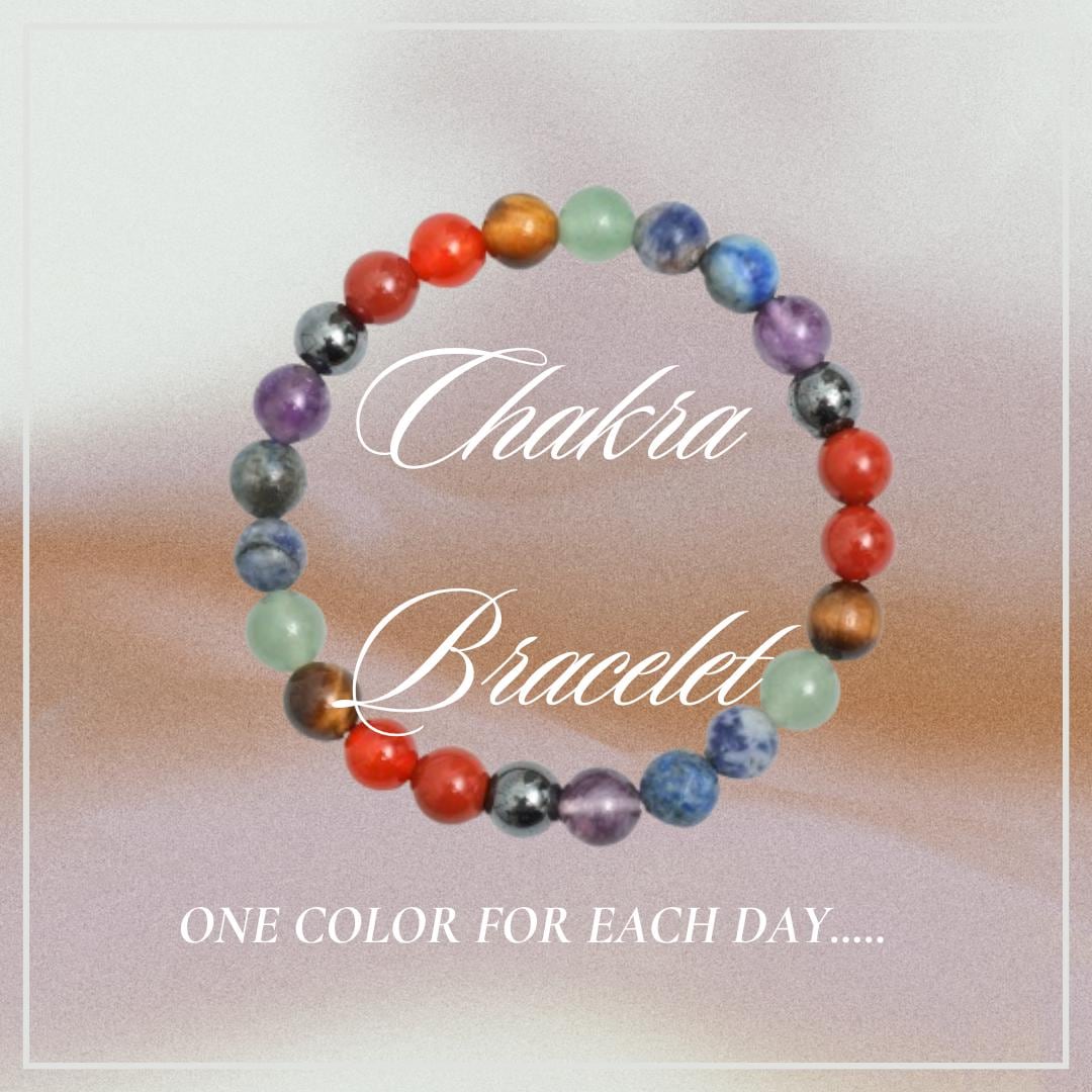 Chakra Gemstone Bracelet: 10mm Round Crystal Healing Bracelet