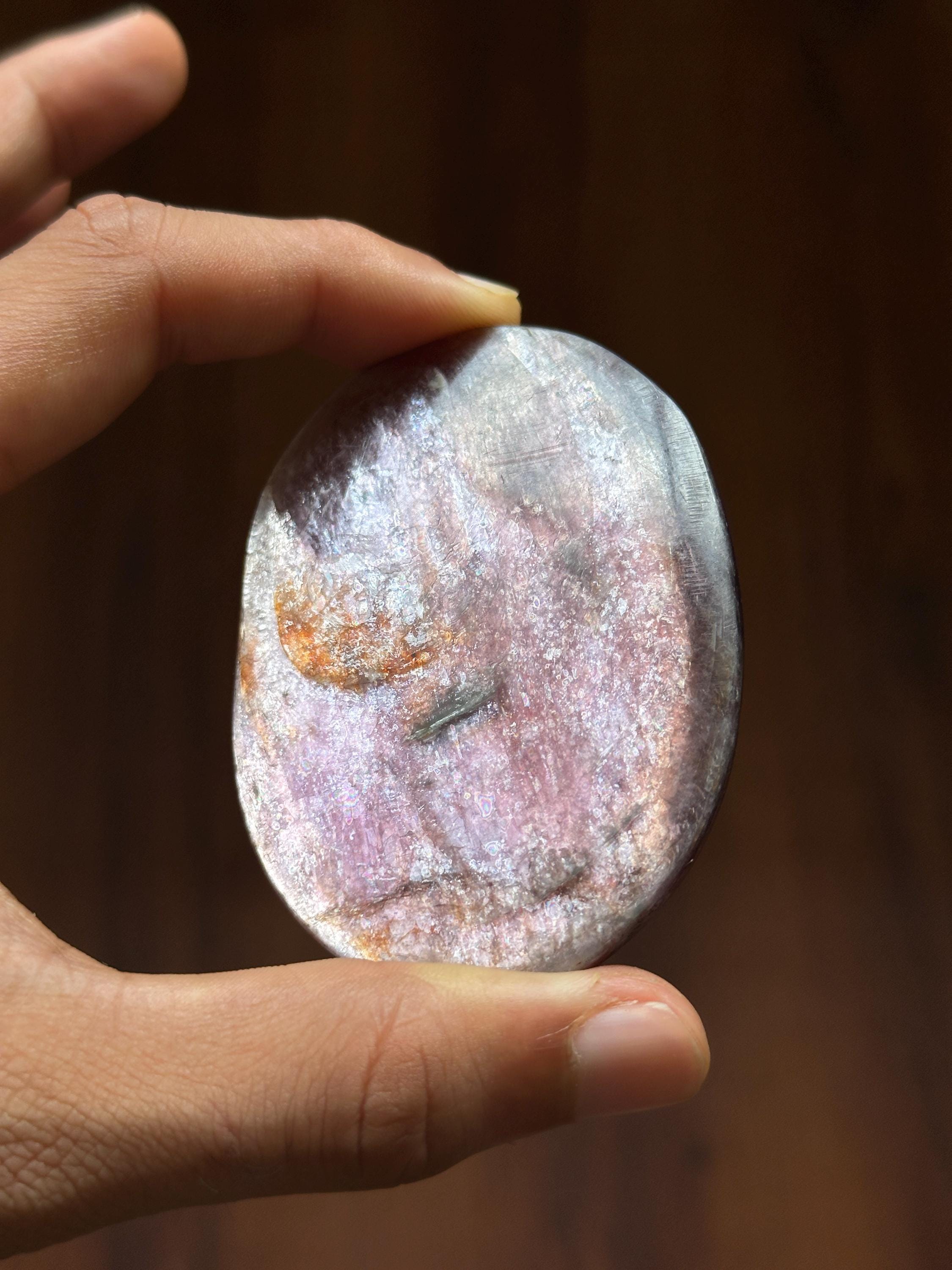 Polished Lepidolite Palmstone #2