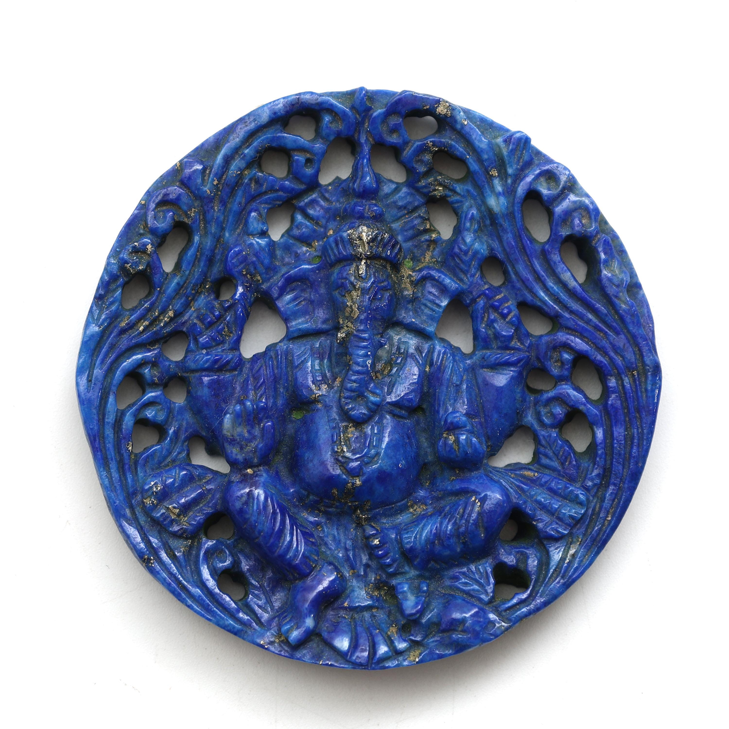 Lapis Lazuli Ganesha Carving