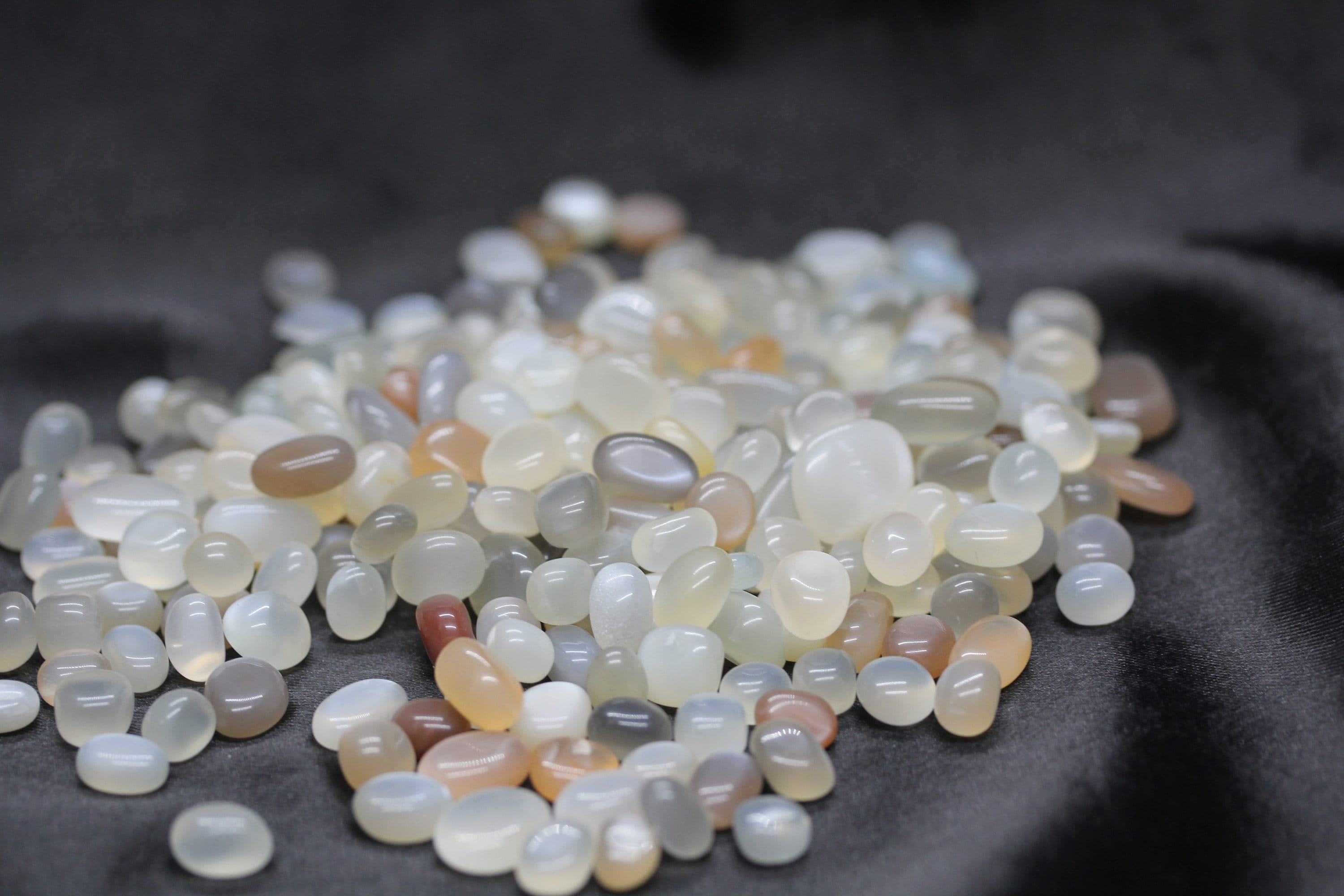 Mix Moonstone Tumbled Stones: Healing Crystals for Jewelry Making