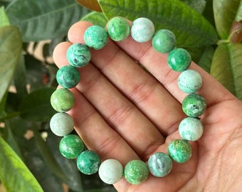 Pulsera de cuentas de variscita AAA: piedra natural de 13 mm, equilibrio emocional