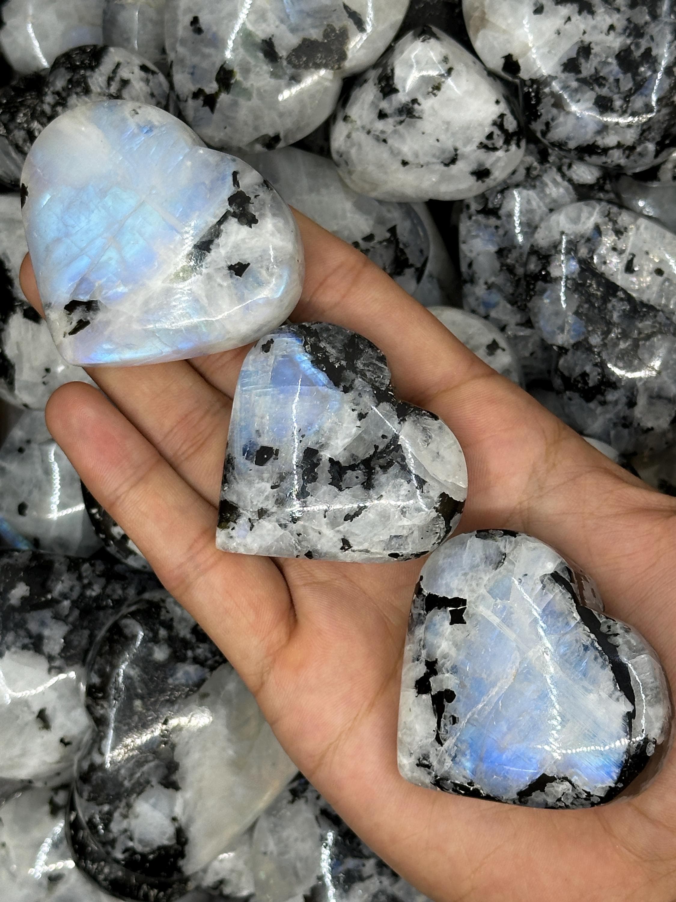 Rainbow Moonstone Heart