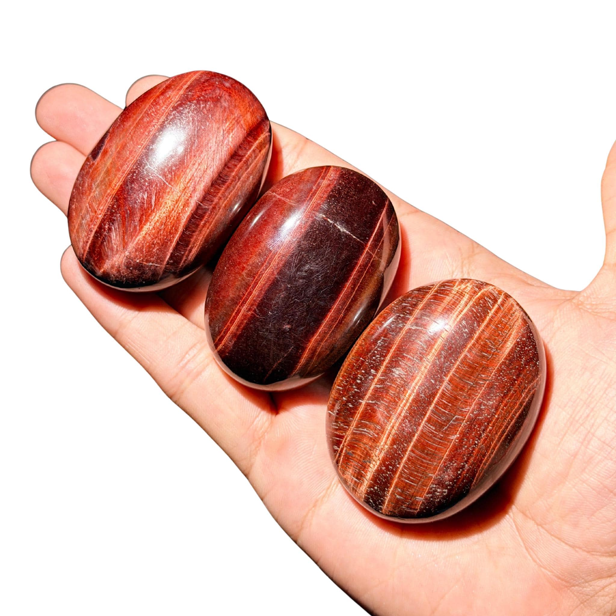 Chatoyant Red Tigers Eye Palmstone