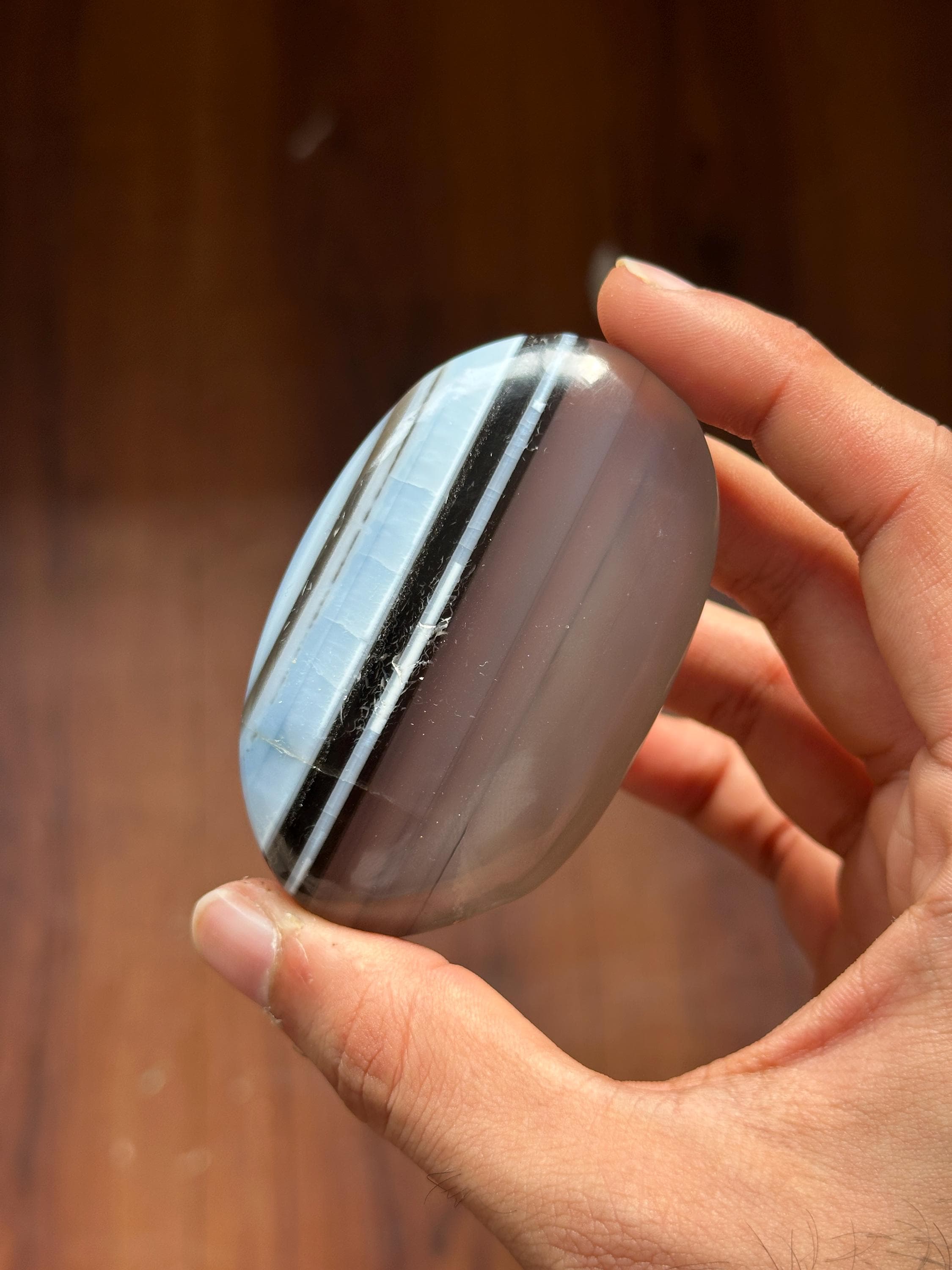 Blue Opal Palmstone with Chalcedony