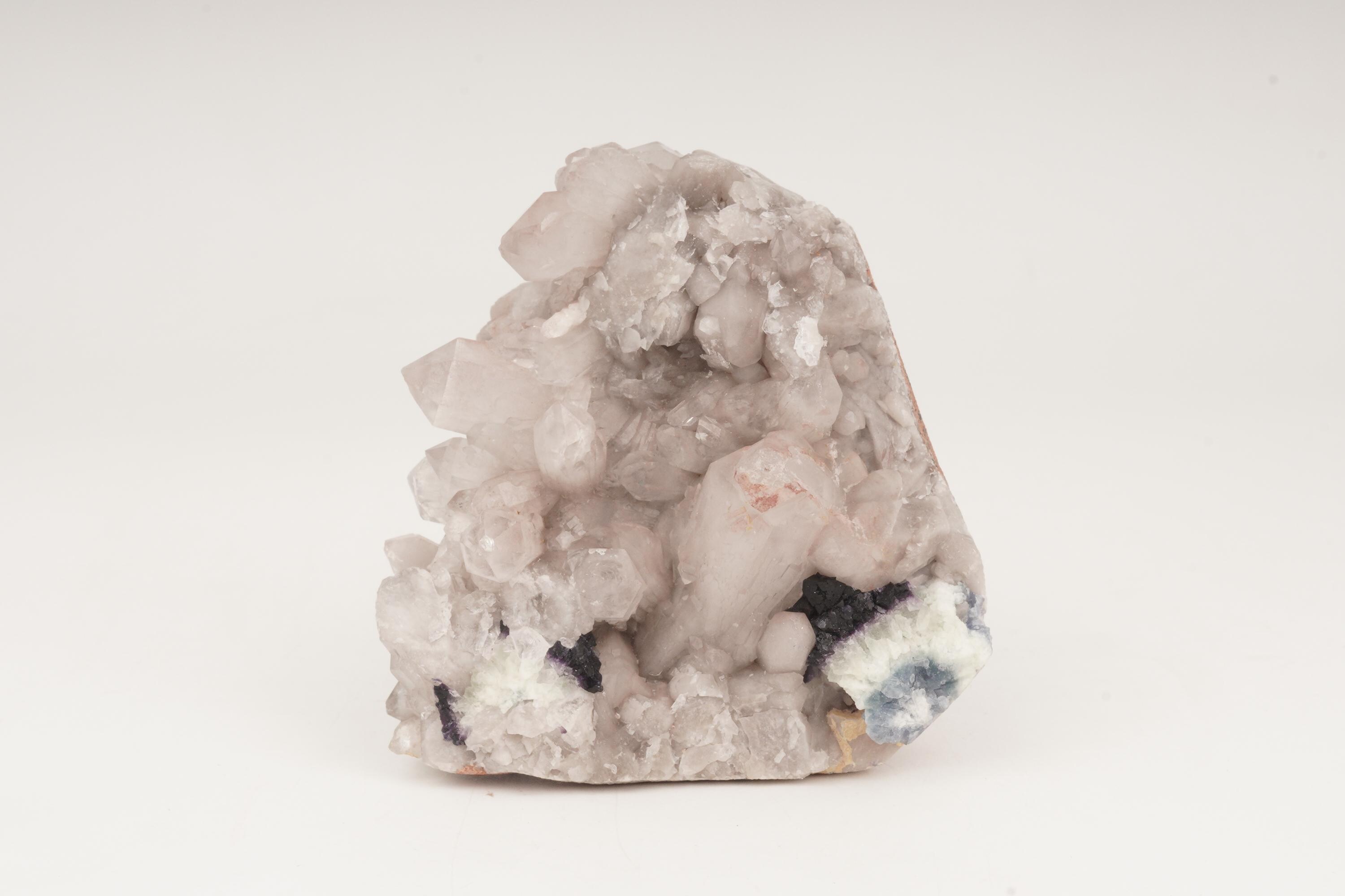 Fluorite on Quartz #2: Crystalline Quartz Ridge from Kishangarh, Rajasthan