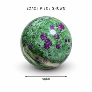 65mm 759g | Ruby in Fuchsite Sphere - Bright Green with Fine Ruby Speckling