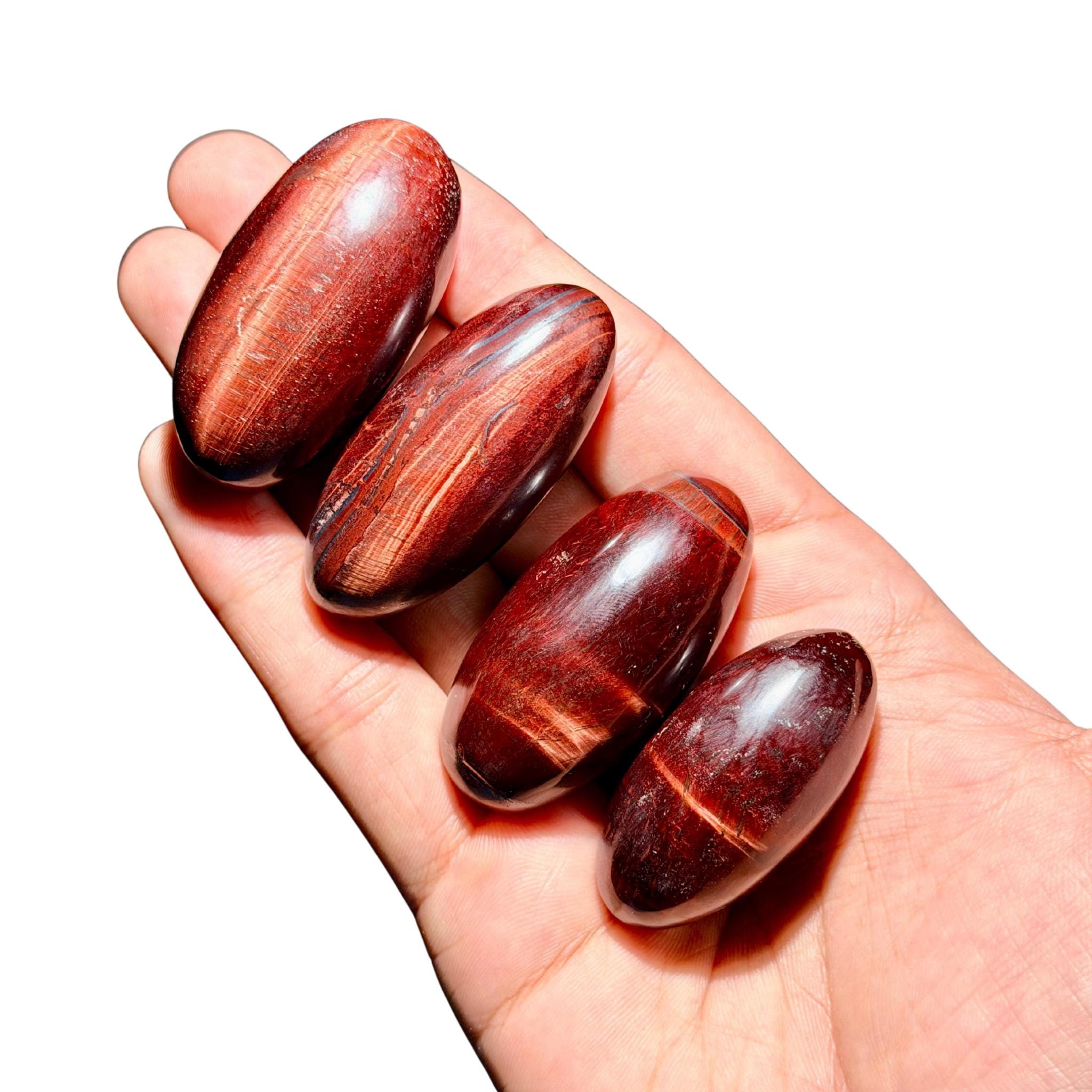 Chatoyant Red Tigers Eye Shivalingams
