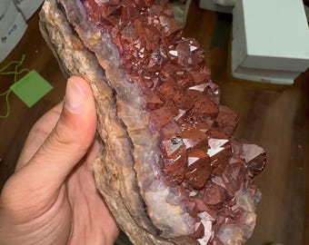 Rare Alien Amethyst Cluster: Hematite Inclusions, Hyderabad India, 844g