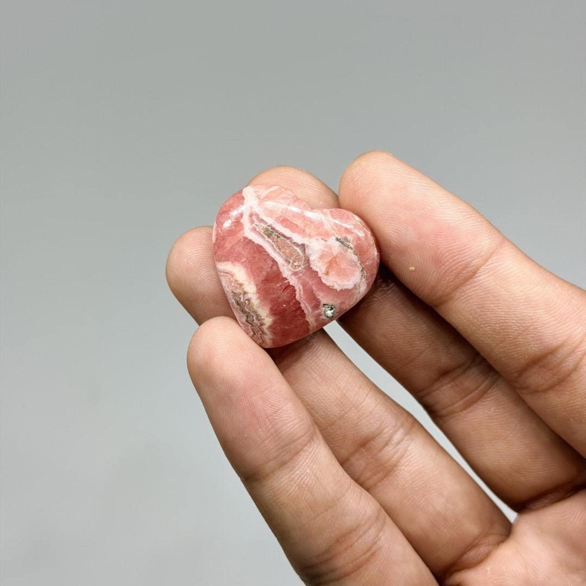 Rhodochrosite Mini Heart- Capillitas Bacon Red Banding