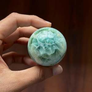 132g Larimar Sphere from Dominican Republic – Natural Blue Green Polished Crystal Ball, Collectible Caribbean Stone, Home Decor Gift