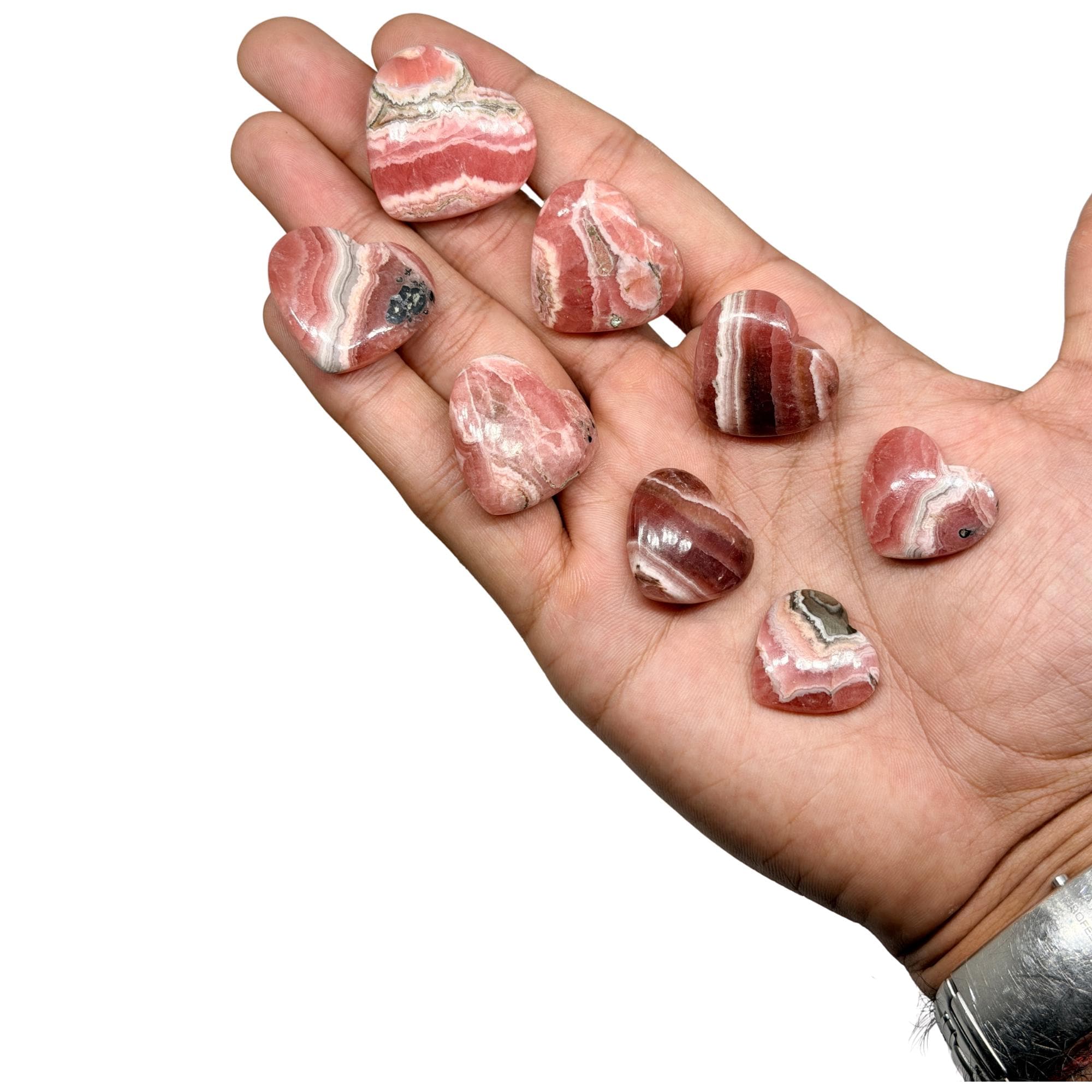 Rhodochrosite Mini Heart- Capillitas Bacon Red Banding