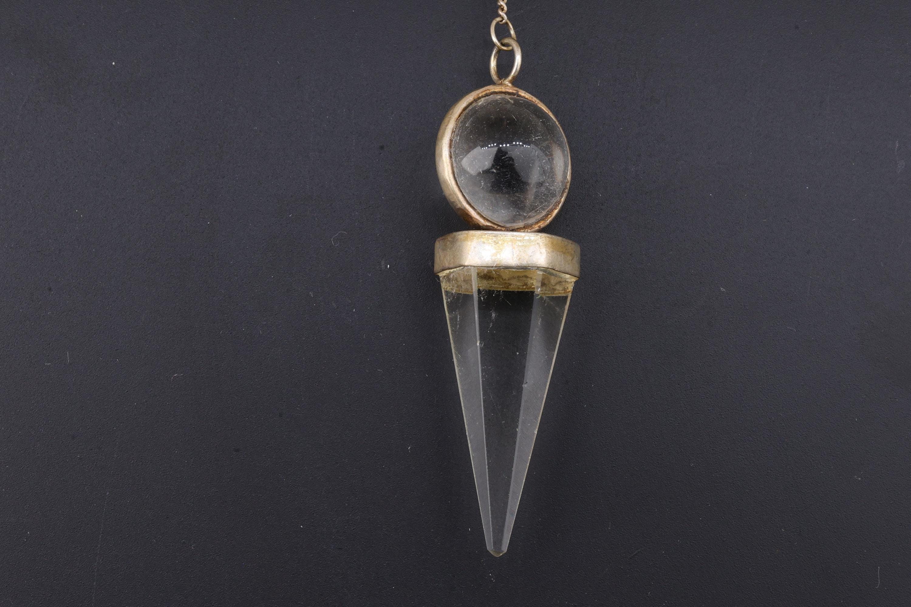 Clear Quartz Conical Sphere Top Pendulum