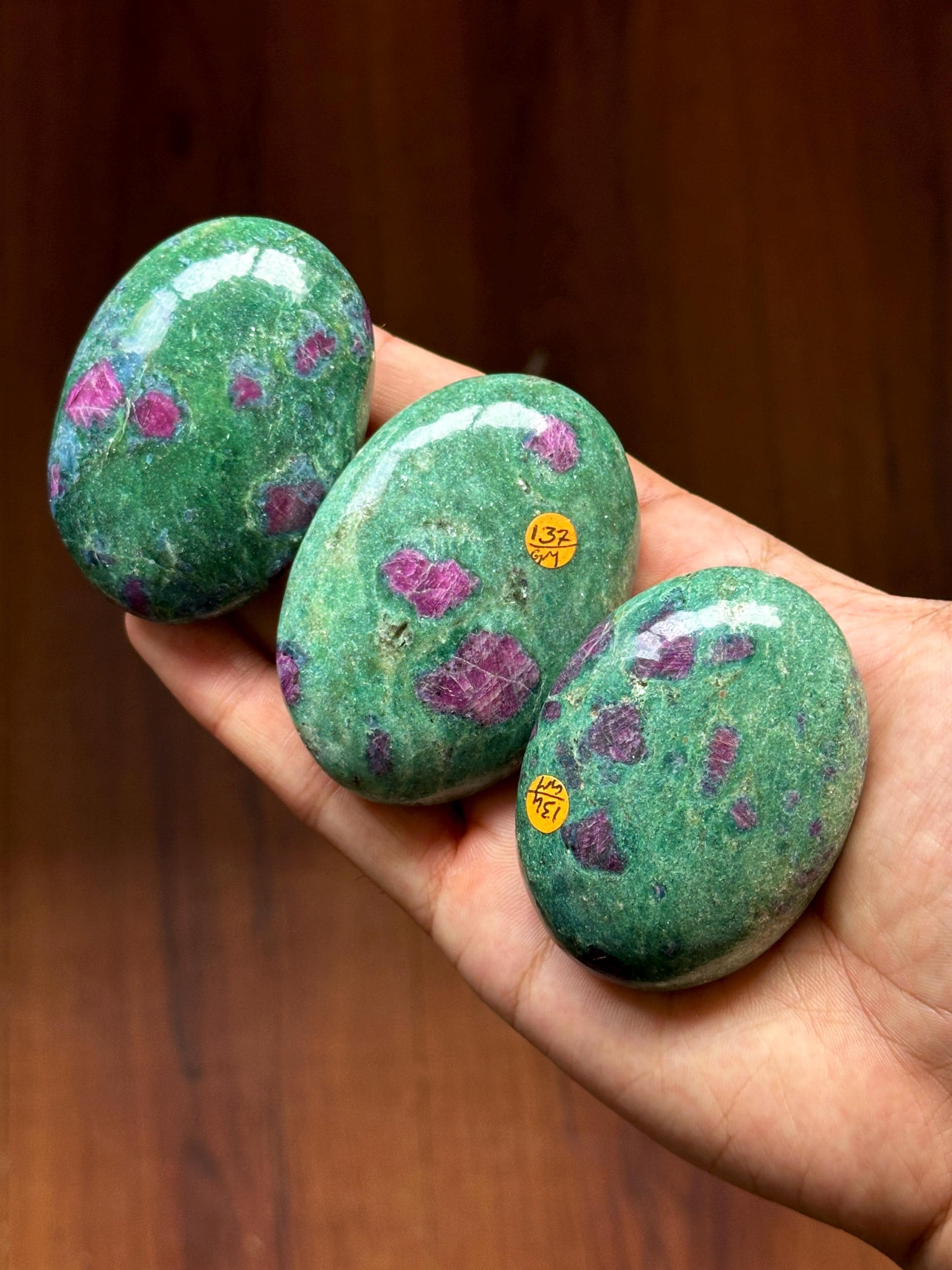 AAA Ruby in Fuchsite Palmstones