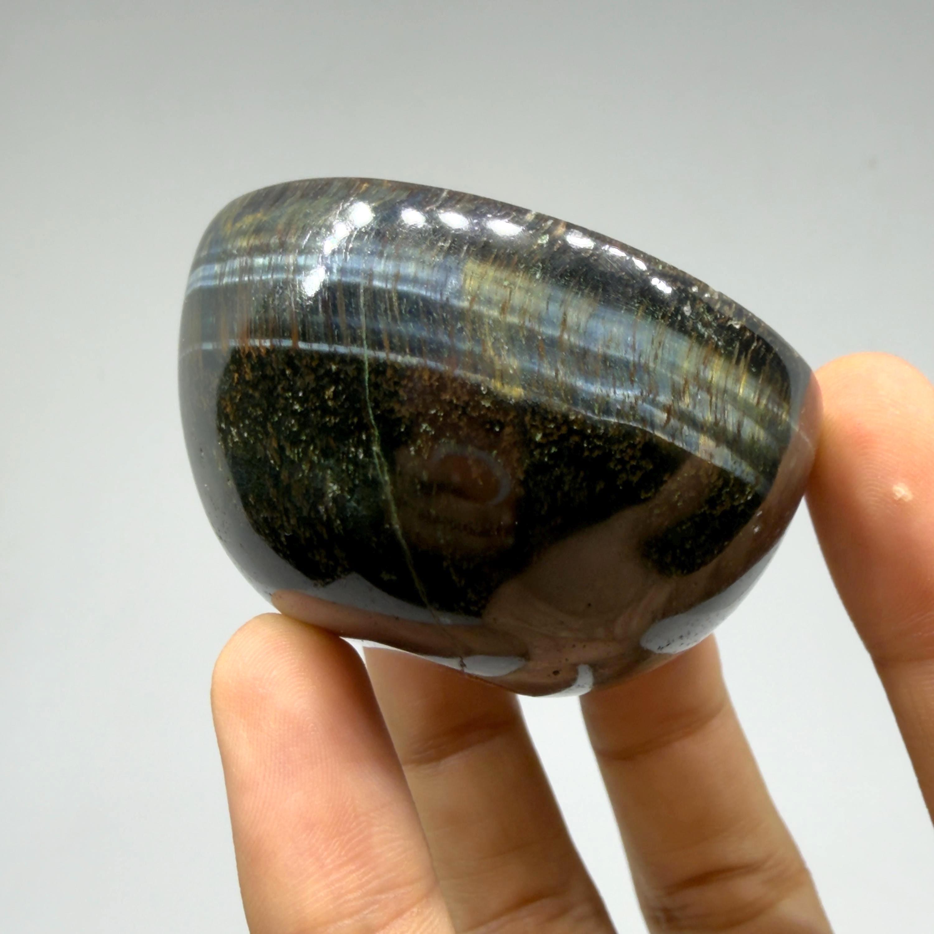 Blue Tiger Eye Crystal Bowl: Natural 2" Gemstone Bowl