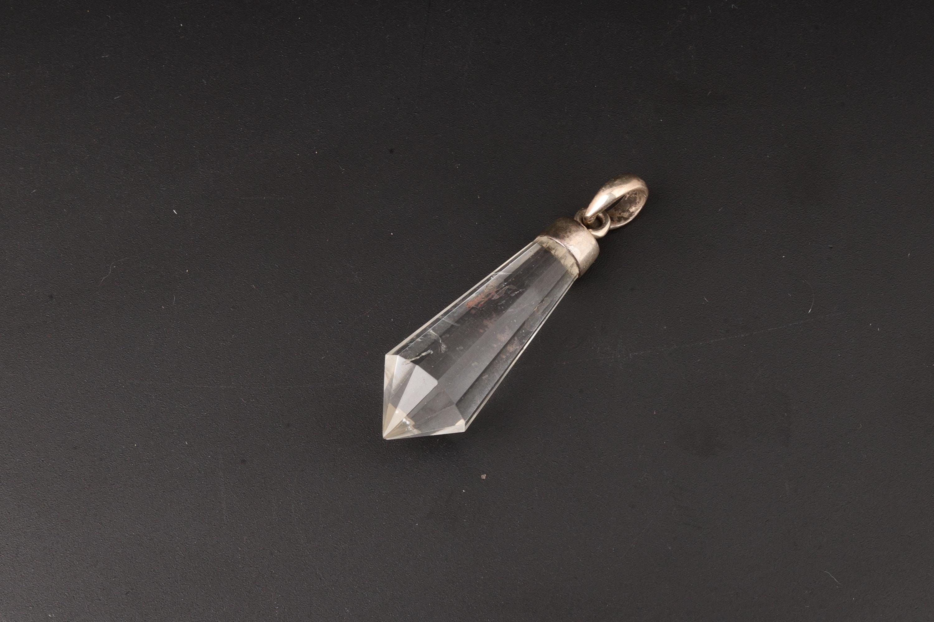 Clear Quartz Vogel-Cut Point Pendant