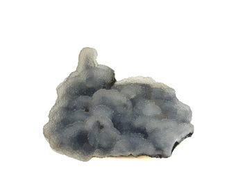 Blue-Grey Botryoidal Chalcedony with Druzy Quartz - Rare Mineral Specimen